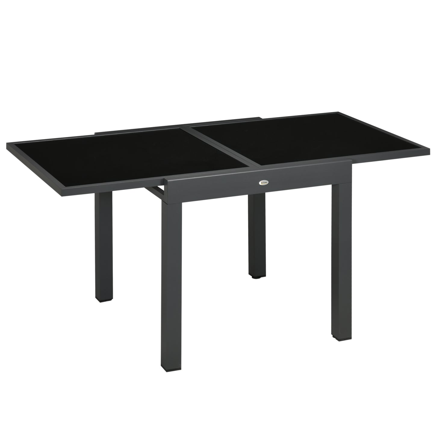 Extending Garden Table, Outdoor Dining Table with Aluminium Frame