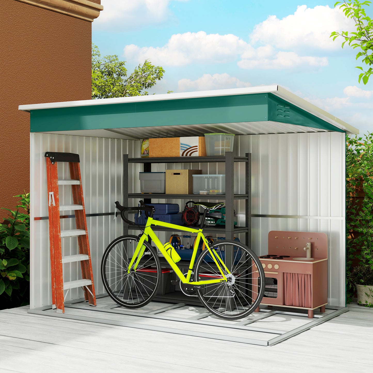 8.5 x 6ft Storage Shed Galvanised Steel Garden Shed