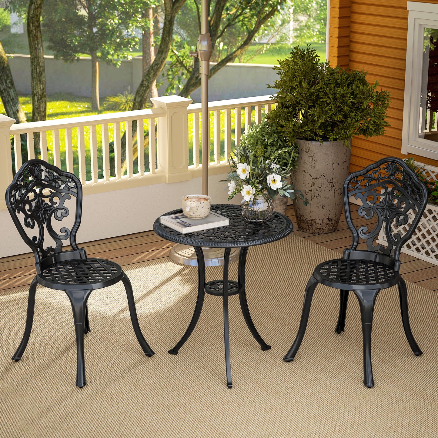 Three-Piece Aluminium Floral Bistro Set