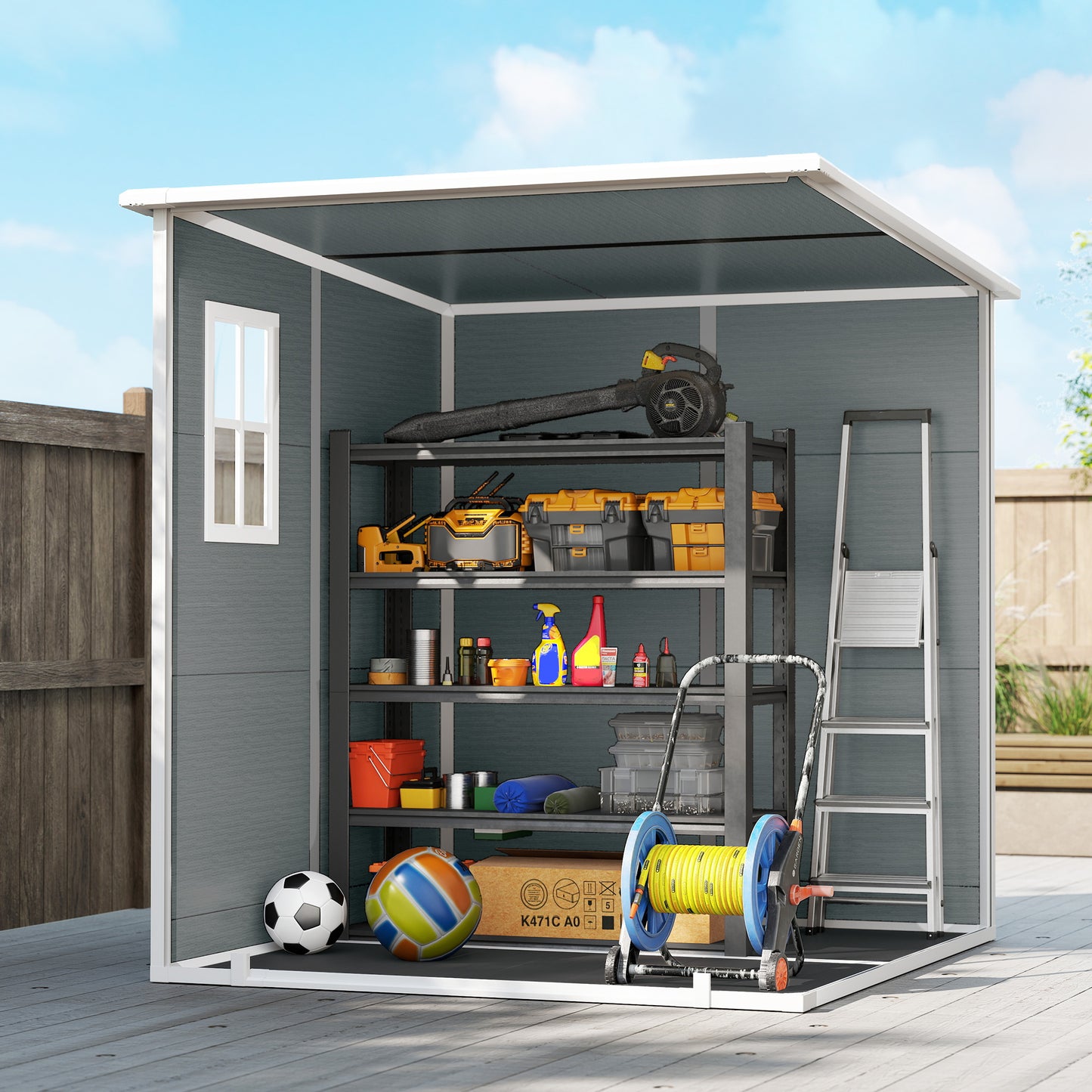 6 x 6 ft Plastic Garden Shed