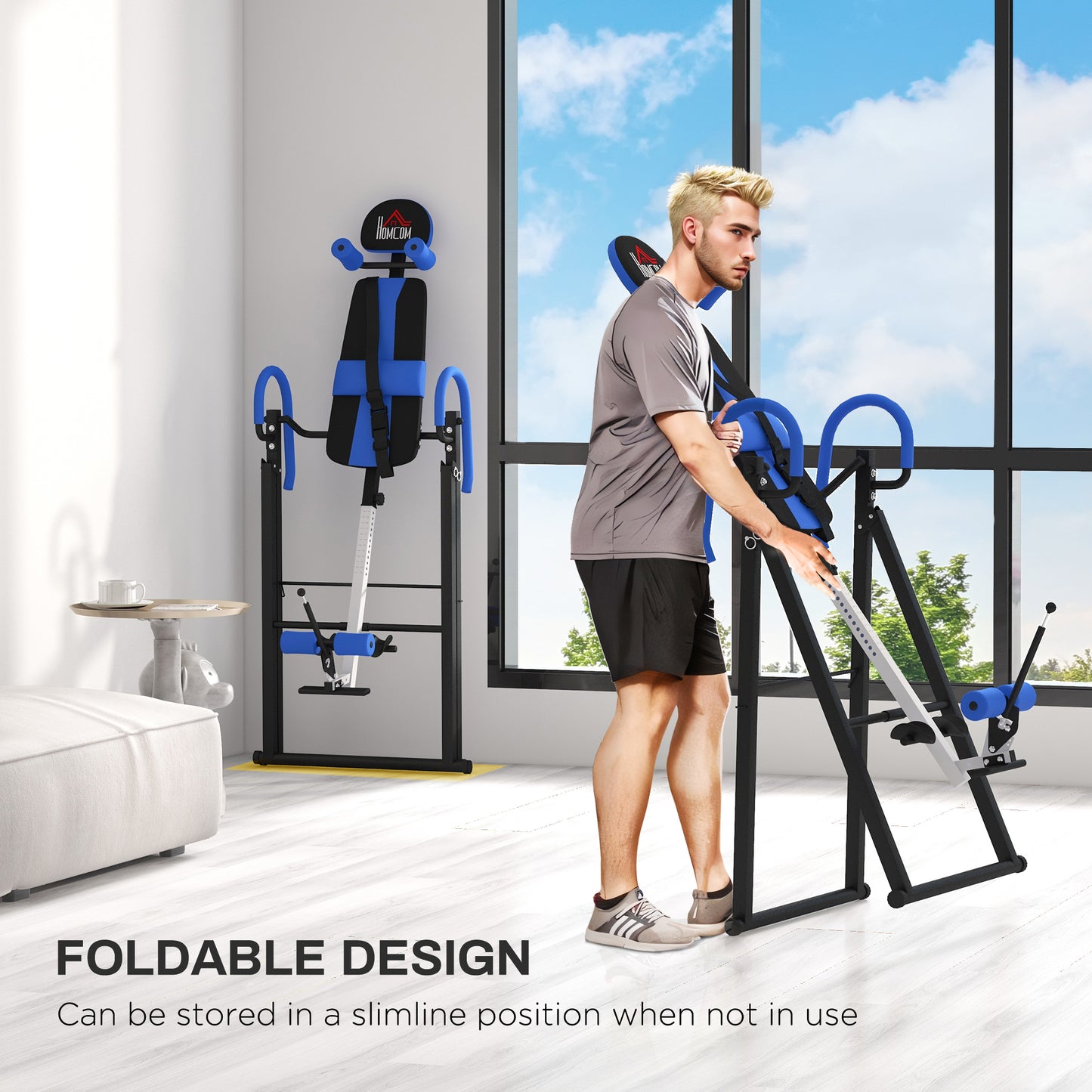 Gravity Inversion Table with Safety Belt Adjustable Hand Stand