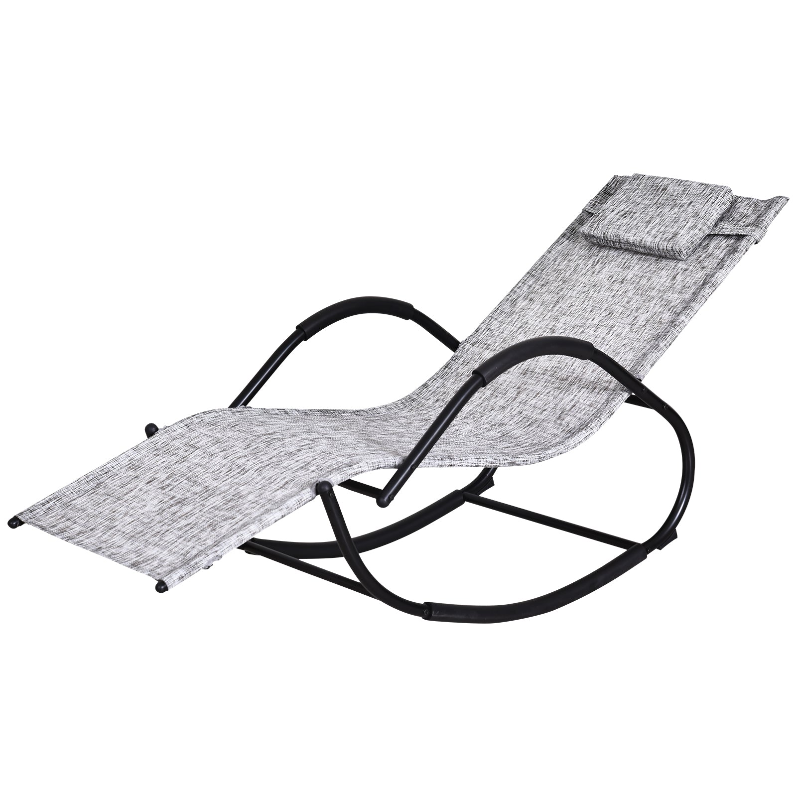 Steel Frame Zero Gravity Rocking Lounge Chair w/ Pillow