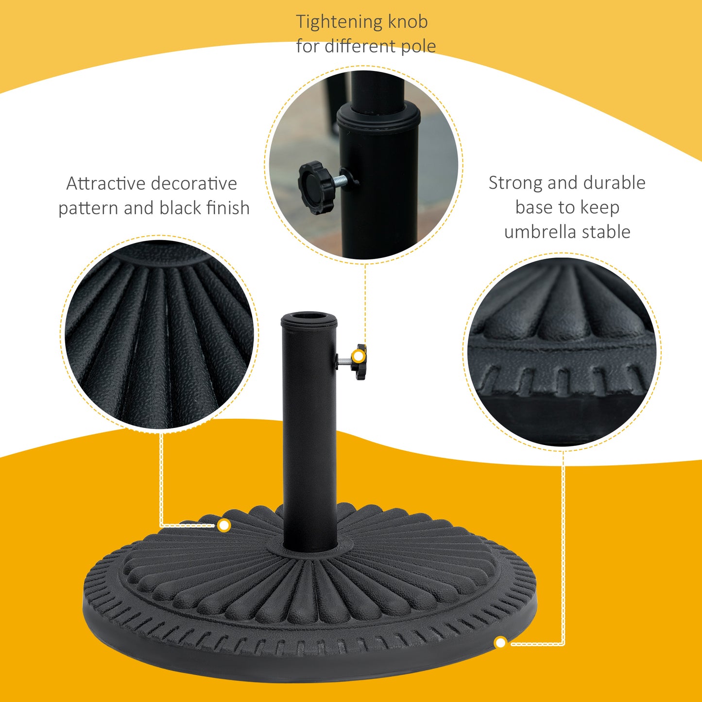 14kg Round Cement Parasol Base Umbrella Weight Stand Holder Fits