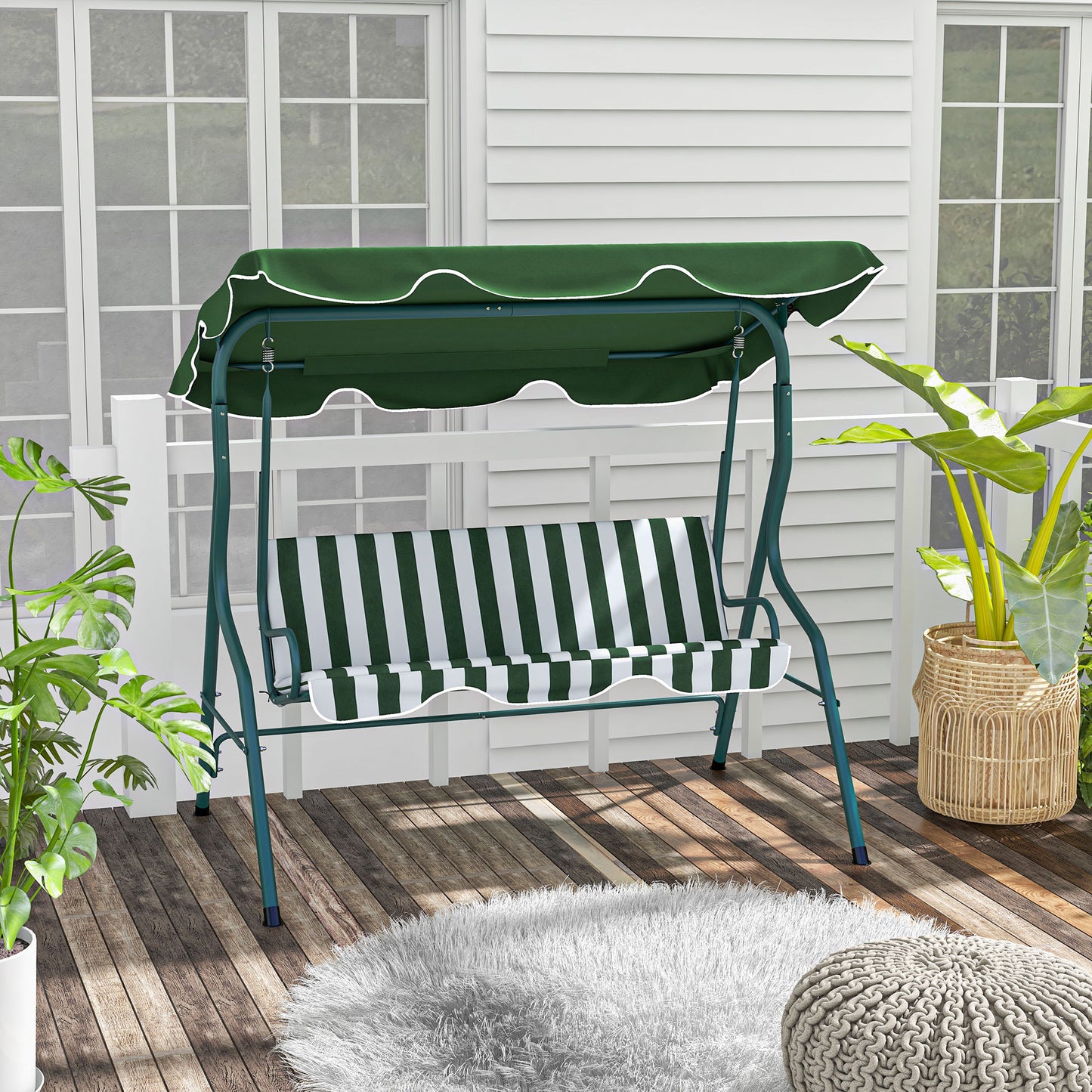 3 Seater Garden Swing Seat Chair Outdoor Bench (1)