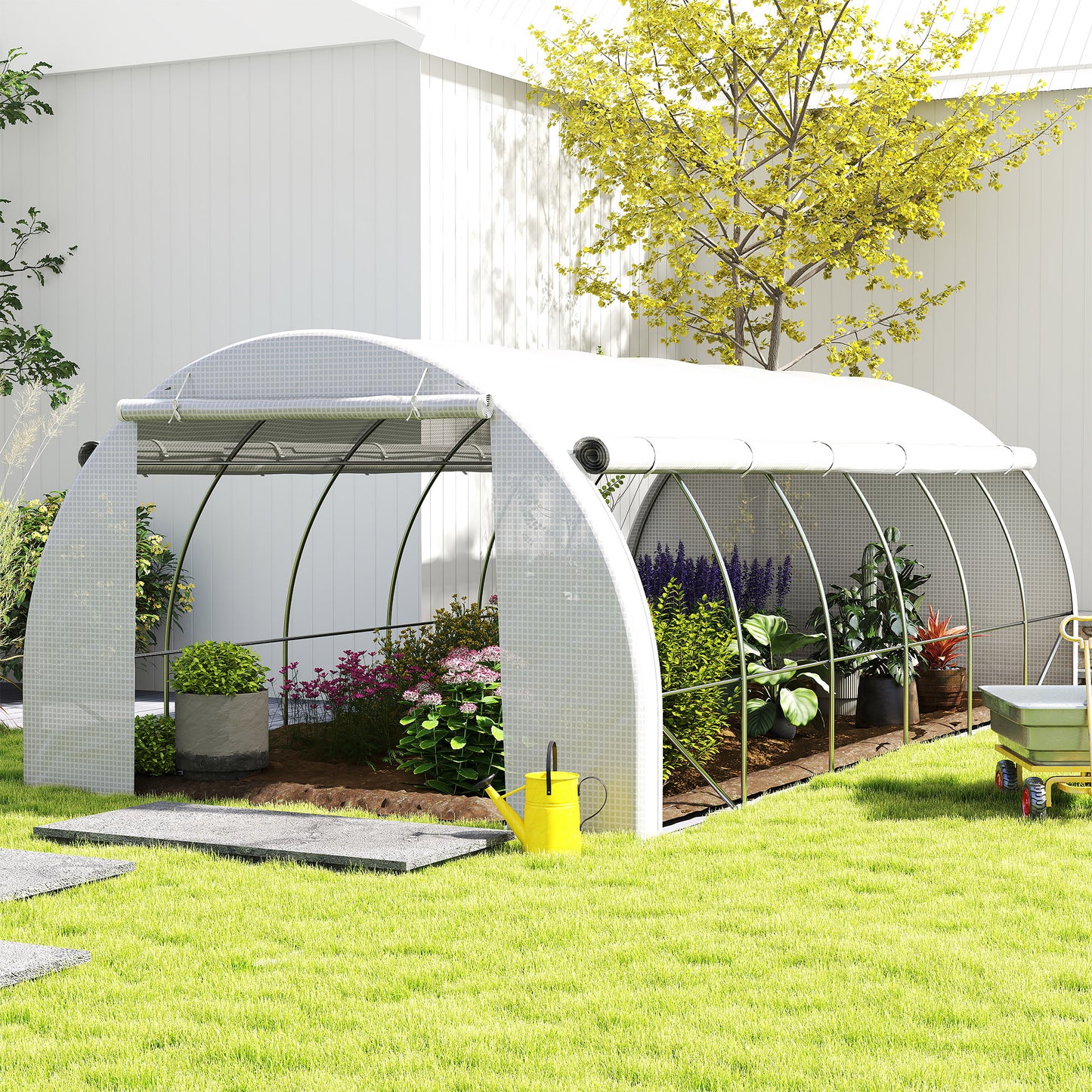 6 x 3 x 2 m Polytunnel Greenhouse with Roll-up Side Walls