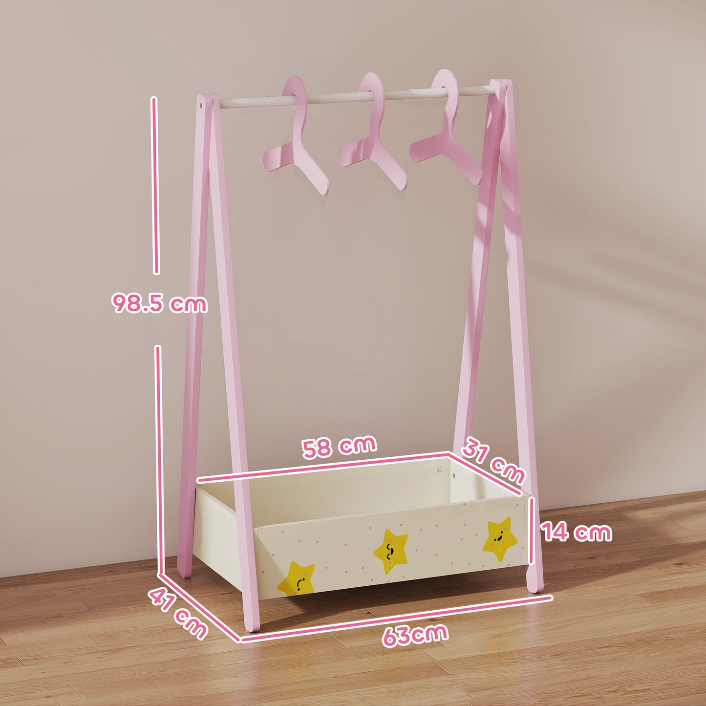 Baby Clothing Rack with Hangers, Storage Shelf for Bedroom
