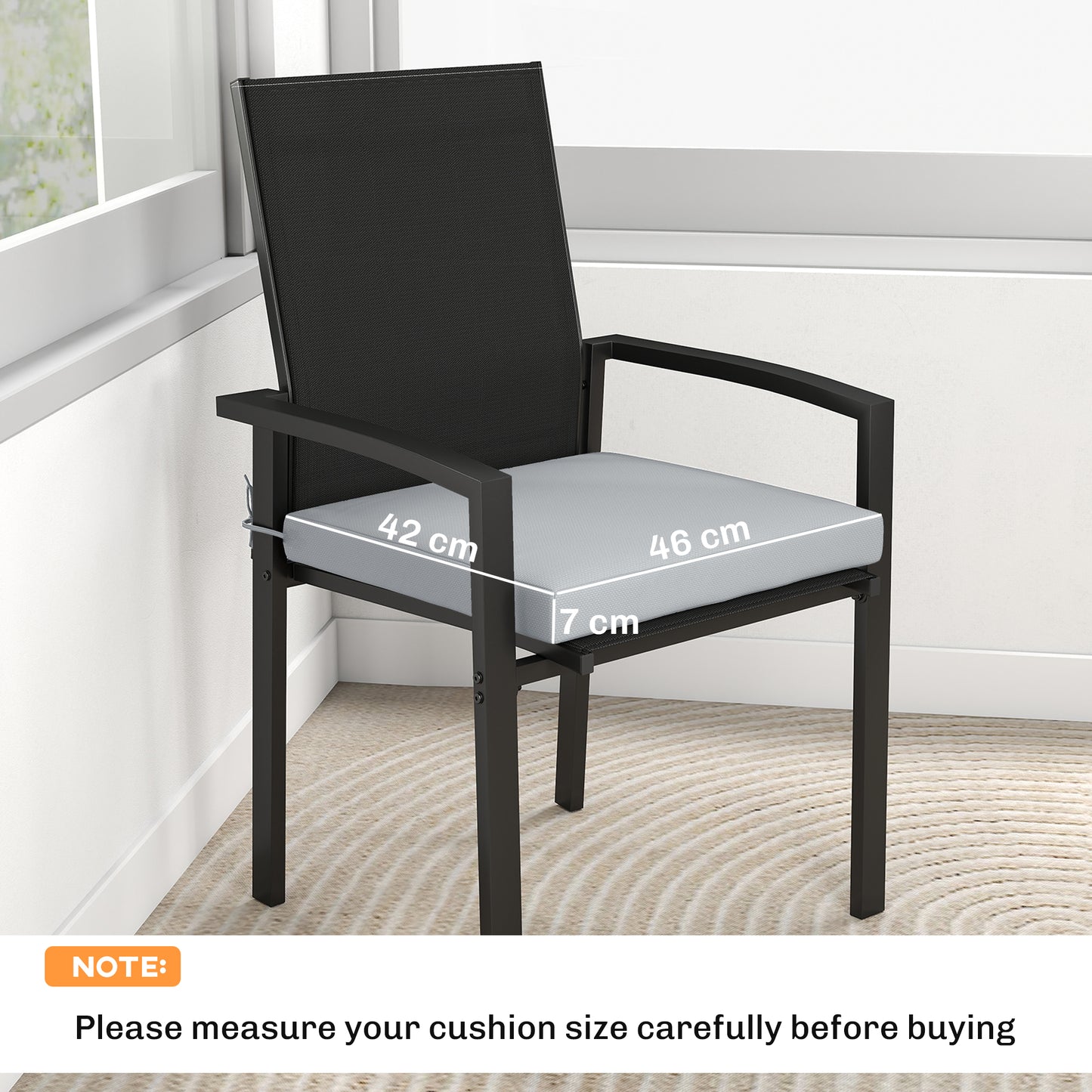 Set of 6 Outdoor Seat Cushions with Machine Washable Cover