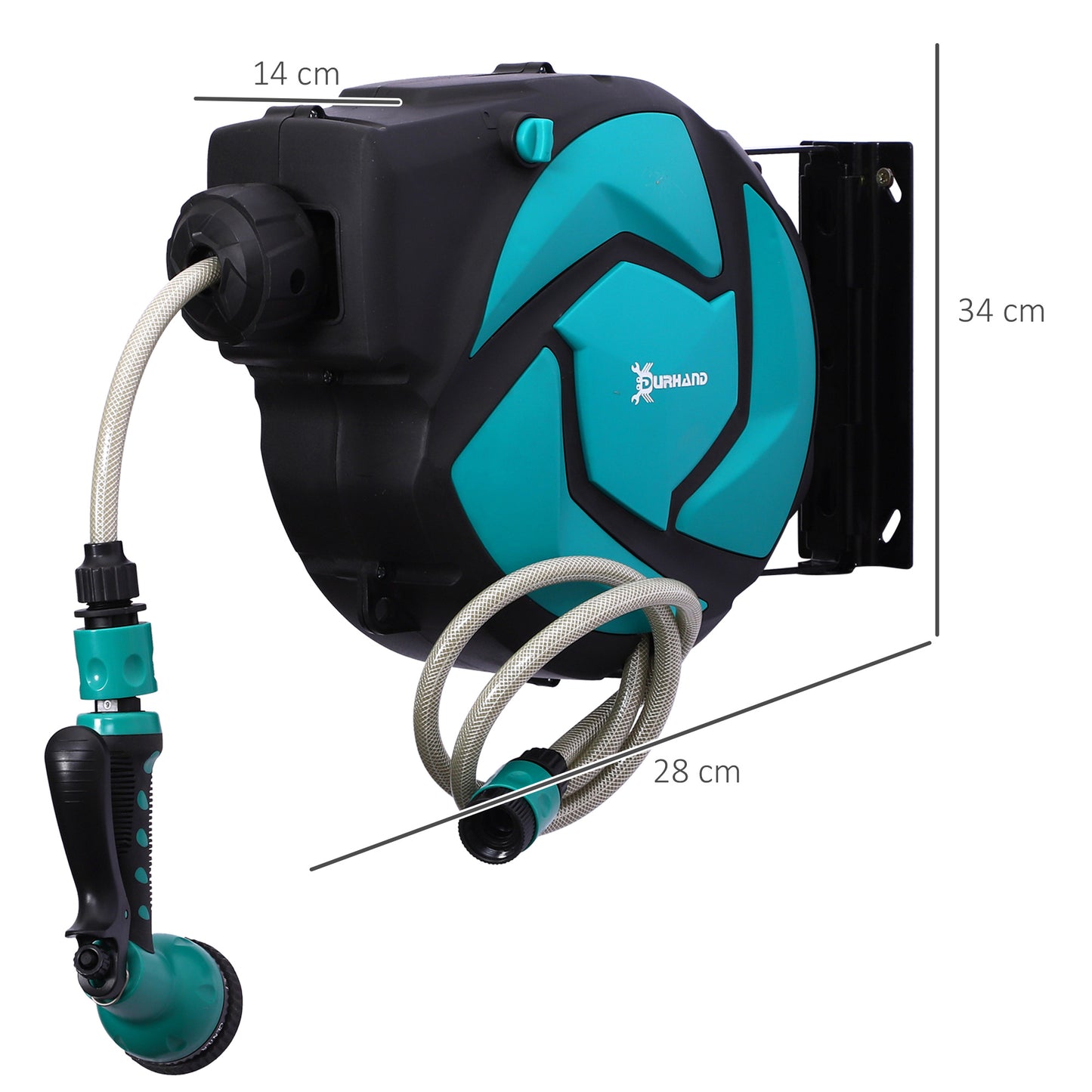 10m Garden Auto Hose Reel Wall Mounted Retractable 7 Patterns Spray