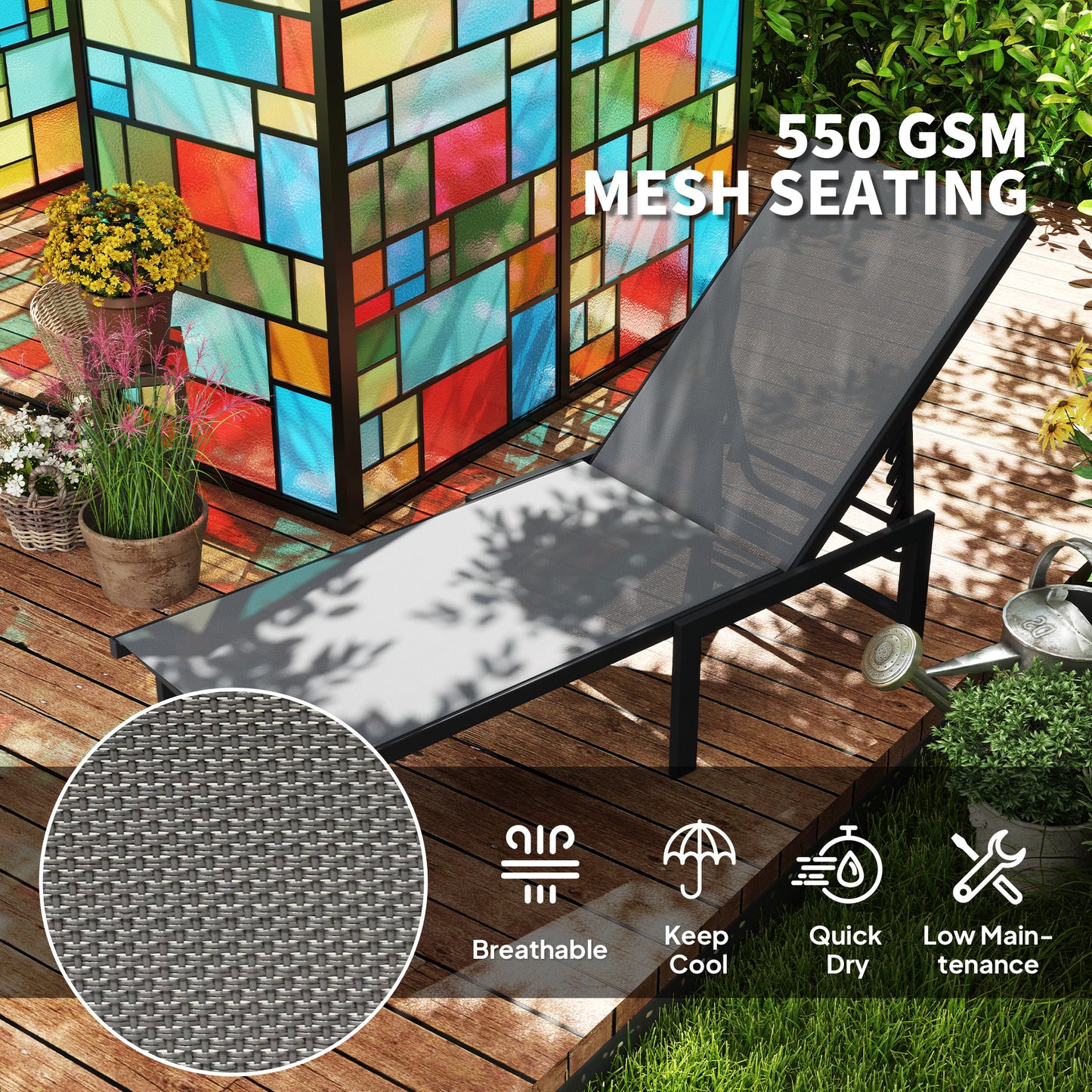 Set of Two Reclining Sun Loungers (1)