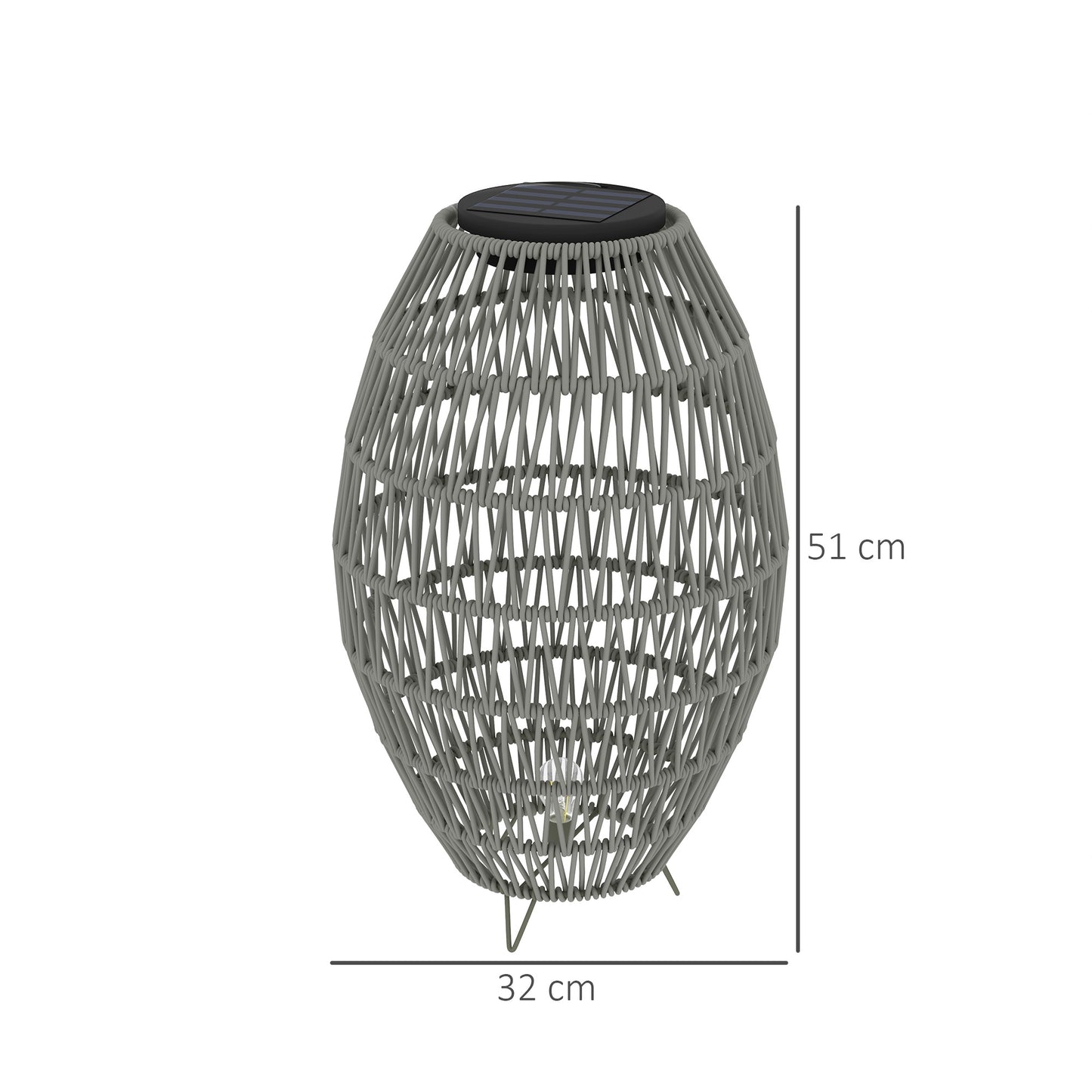 Rattan Solar Lamp, Garden Solar Lantern with Auto On/Off Light
