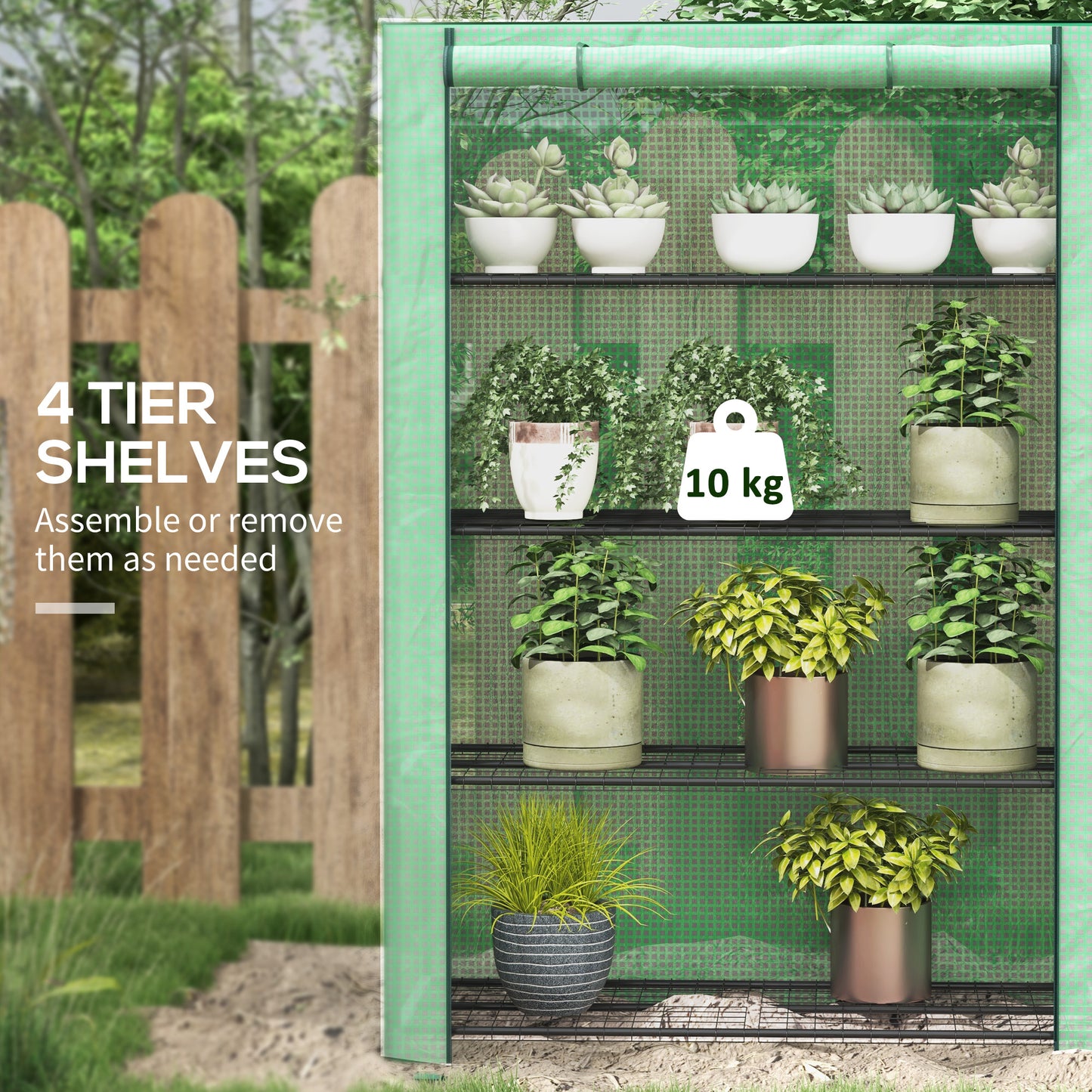 4 Tier Mini Greenhouse with Reinforced PE Cover