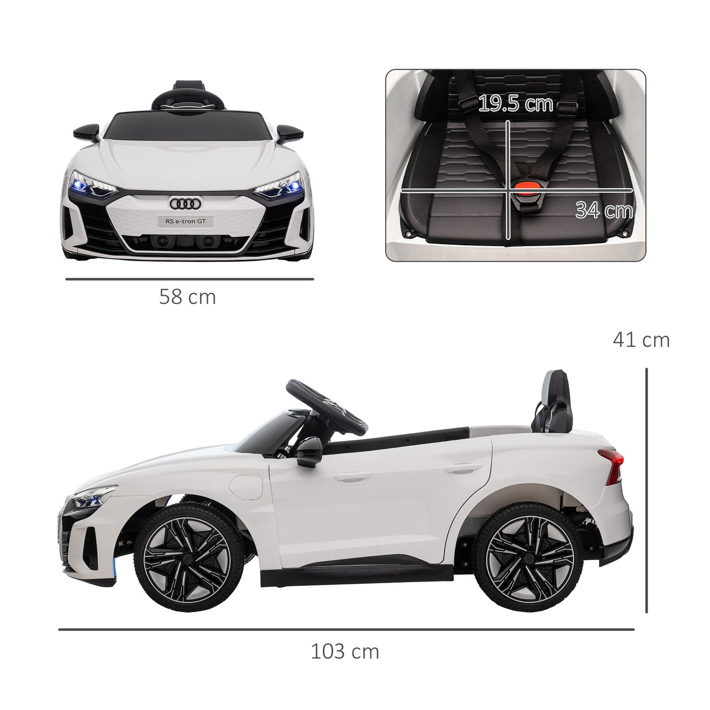 Audi Licensed 12V Kids Electric Ride-On, with Remote Control