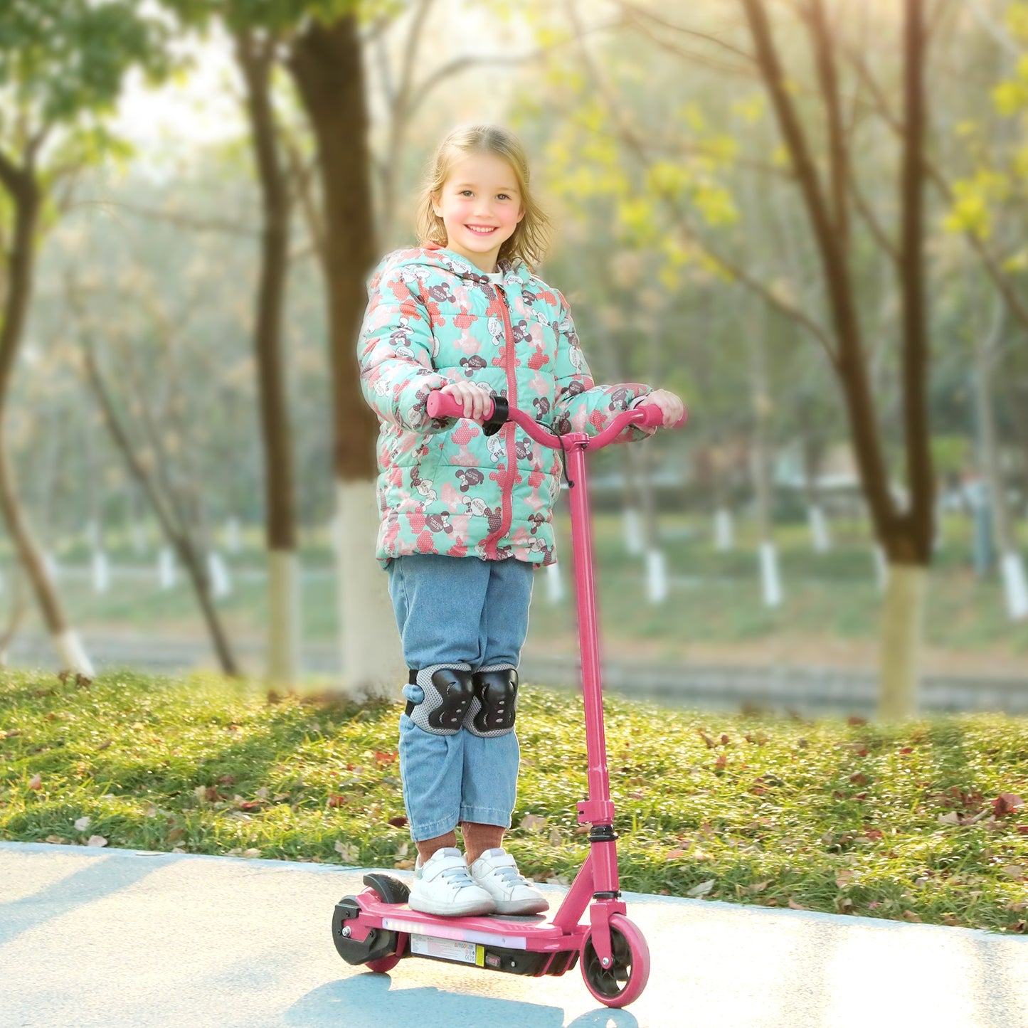 Electric Scooter for Kids 6-14 Years, with Colourful Lights