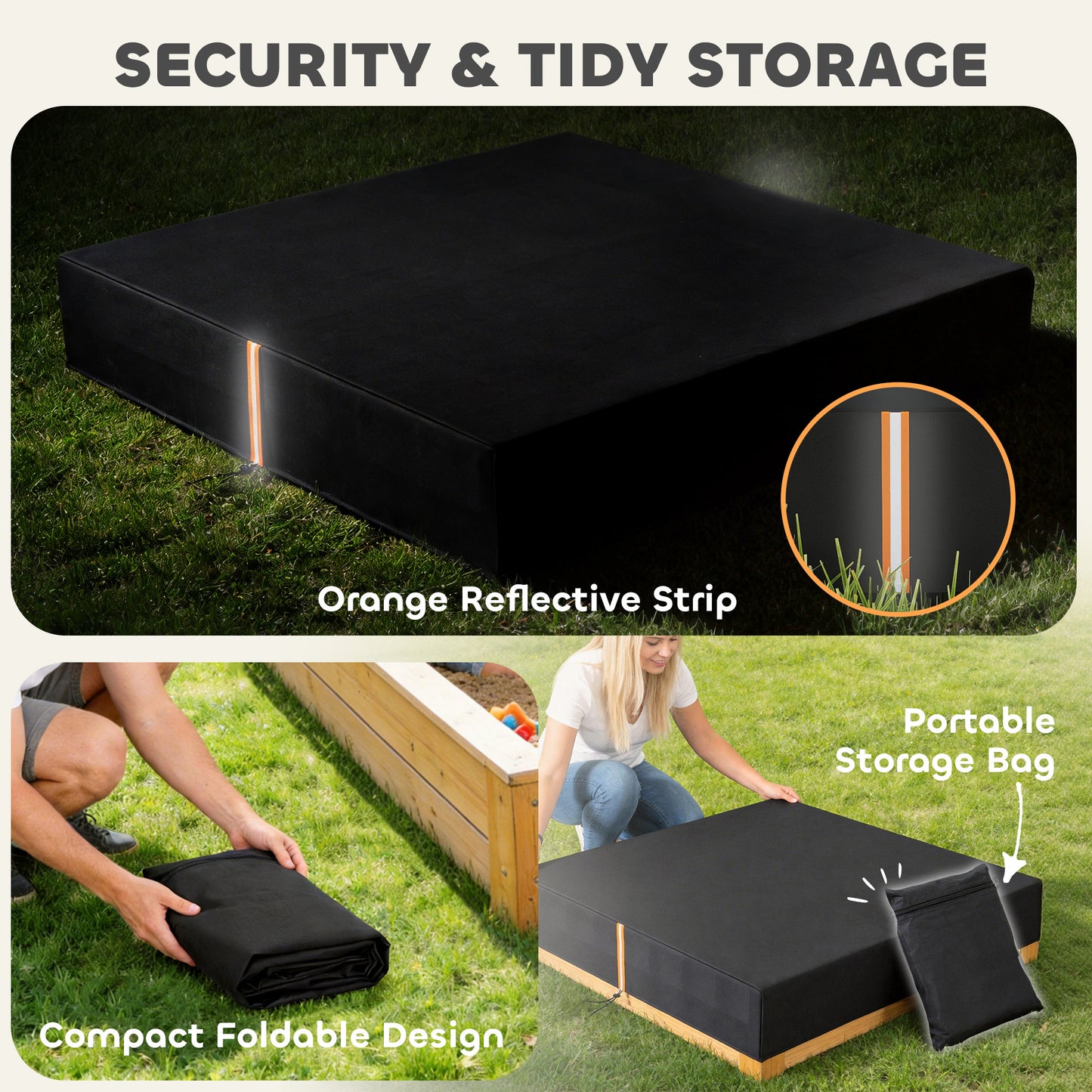 Sandbox Cover, Square Sandpit Cover Waterproof Dustproof UV