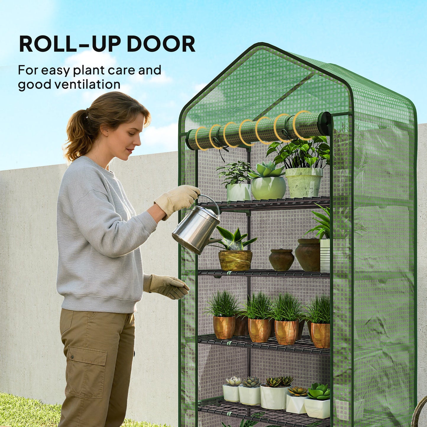 5 Tier Widened Mini Greenhouse with Reinforced PE Cover