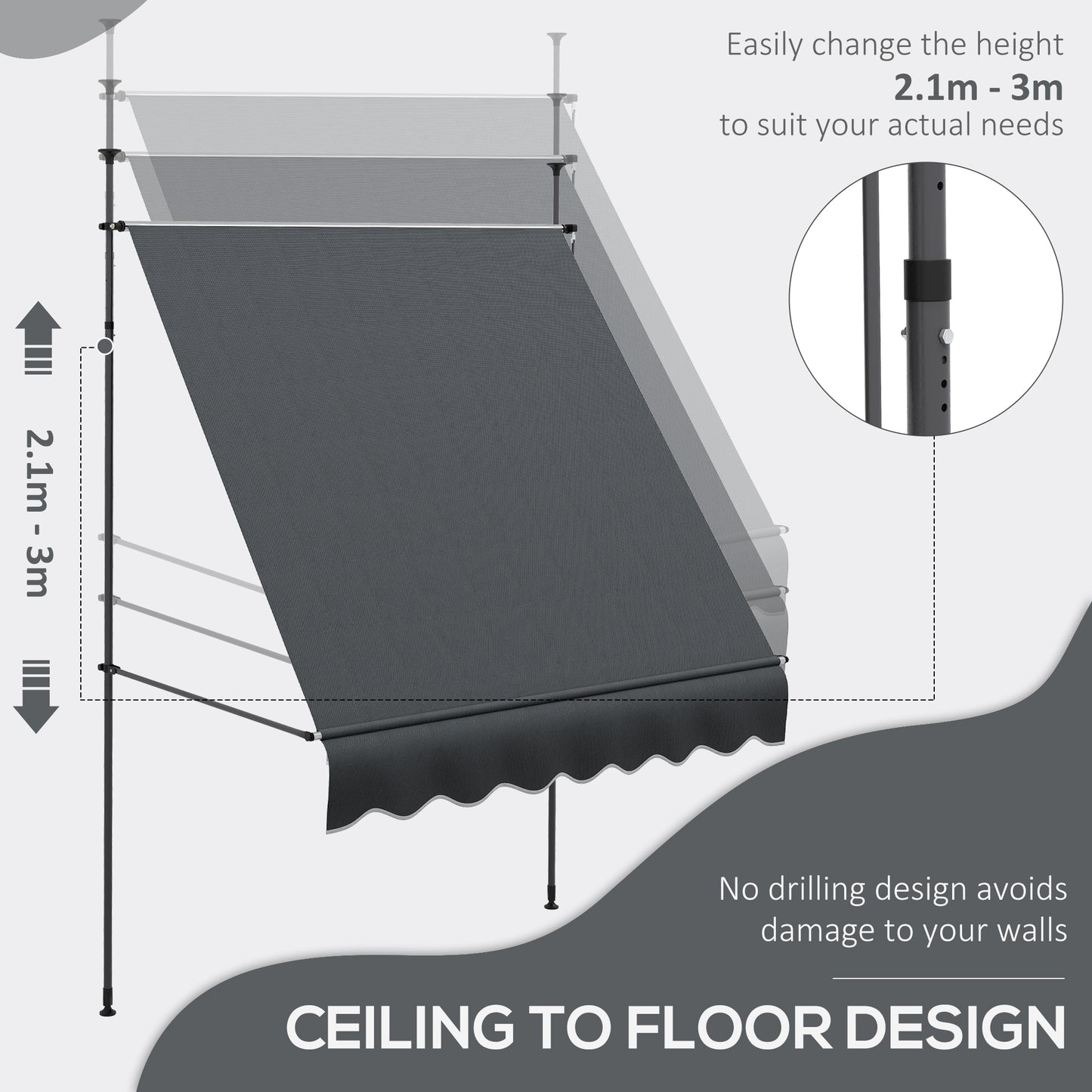 2 x 1.2m Manual Retractable Awning