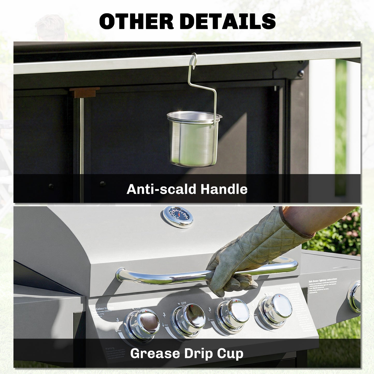 4+1 Burner Gas BBQ Grill with Side Burner