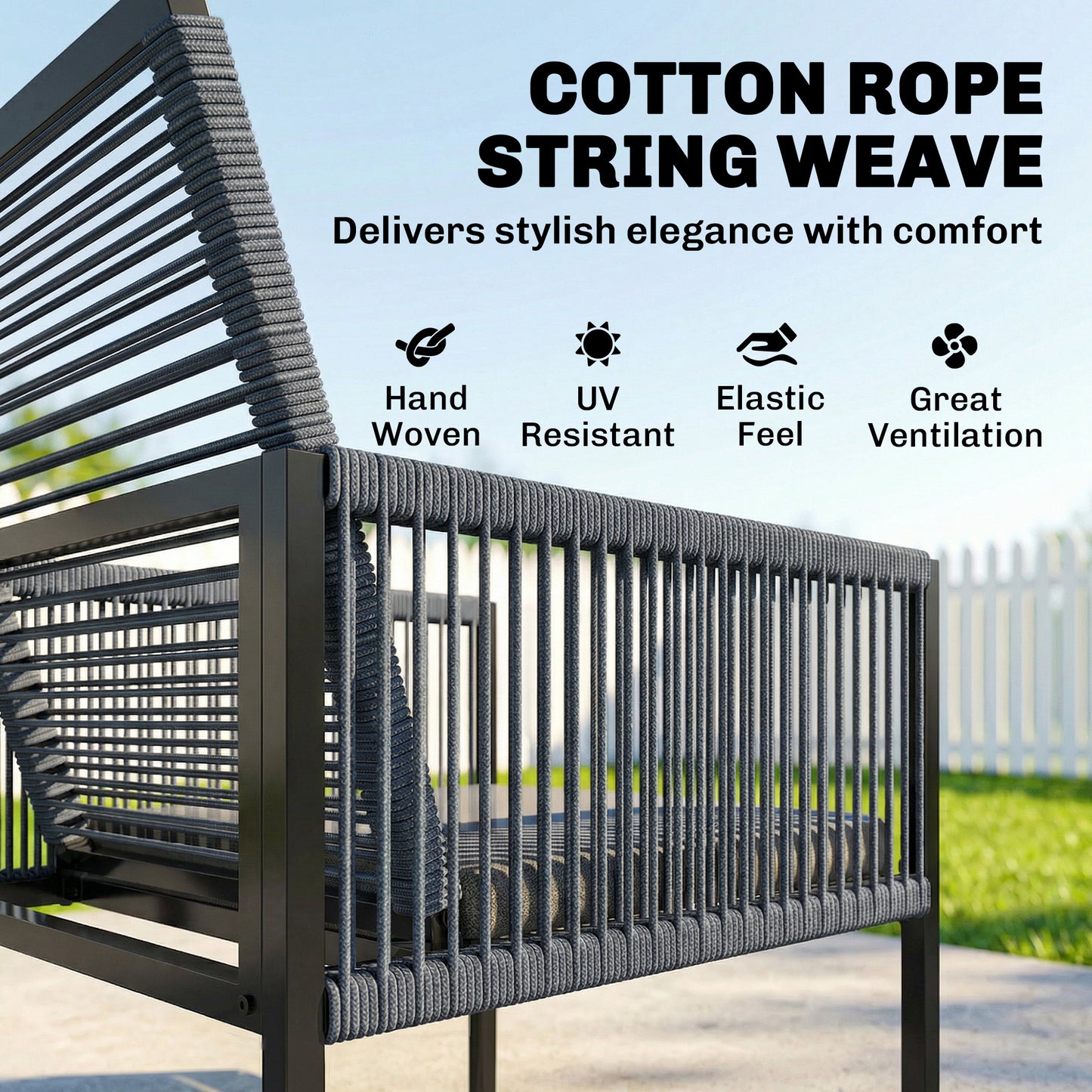 5 Pieces Garden Dining Set, Outdoor Patio Cube Set