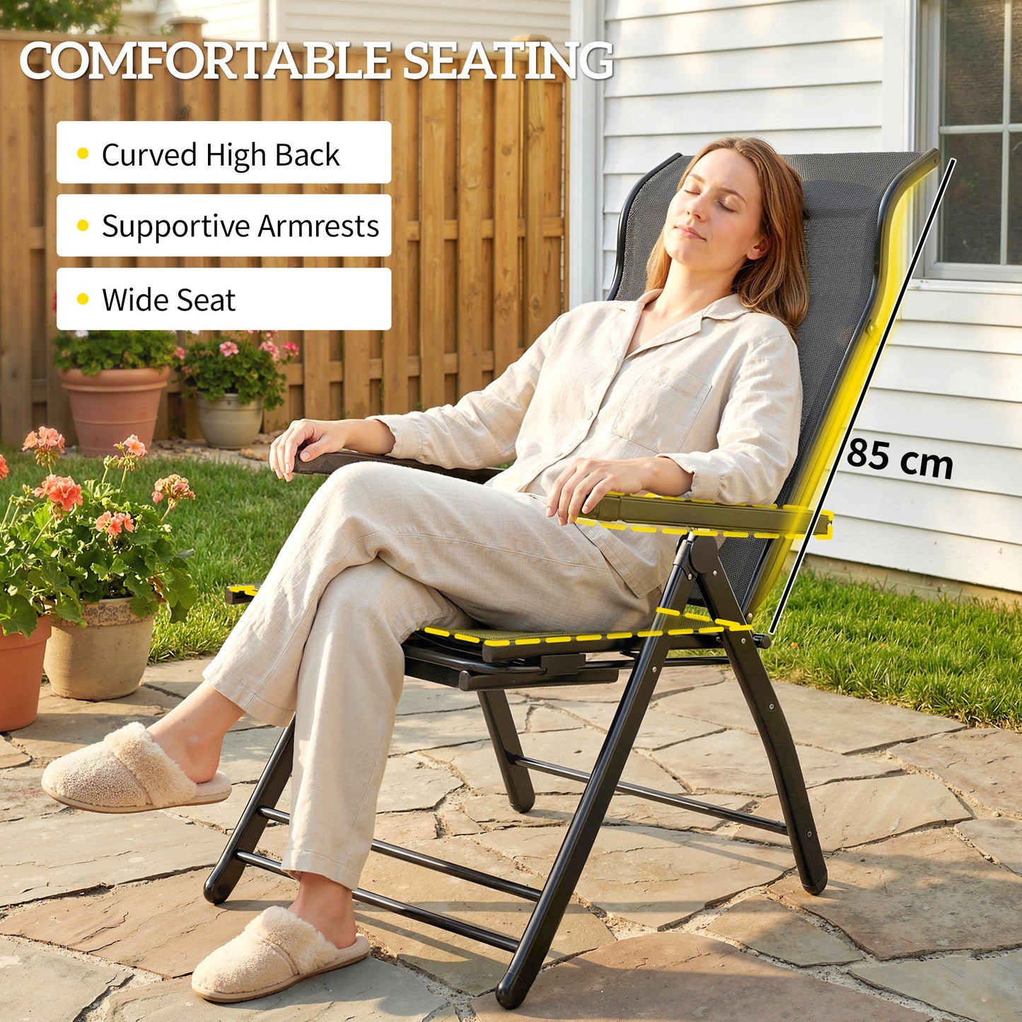 Reclining Garden Chairs Set of 2