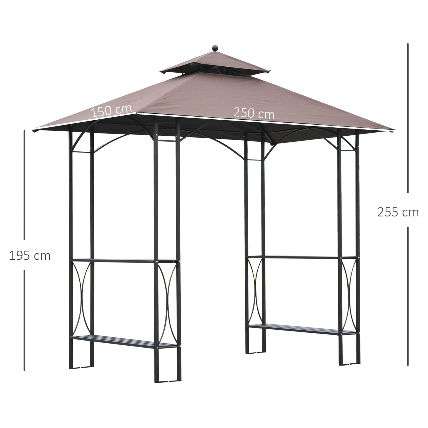 2.5 x 1.5m BBQ Tent Canopy Patio Outdoor Awning Gazebo Party Sun