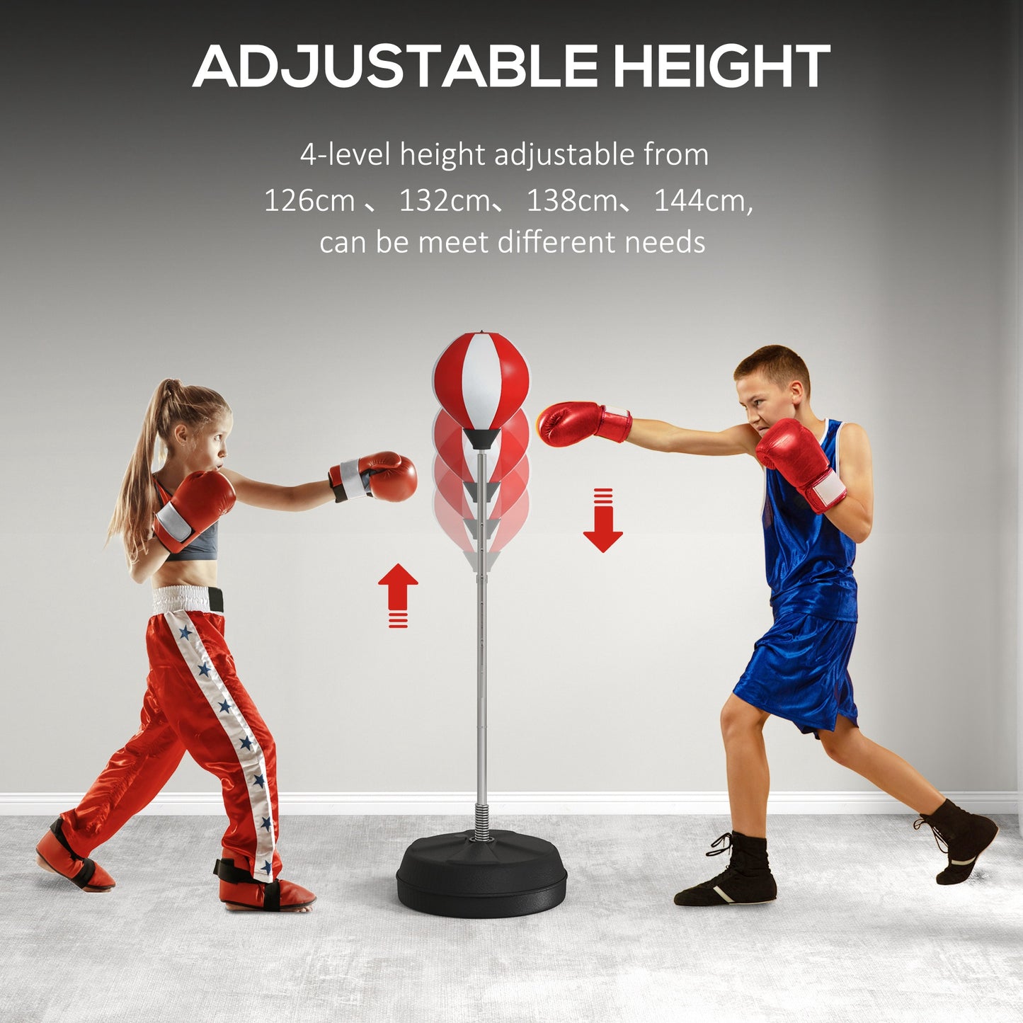 Punching Bag with Stand Boxing Bag Set with Adjustable Height