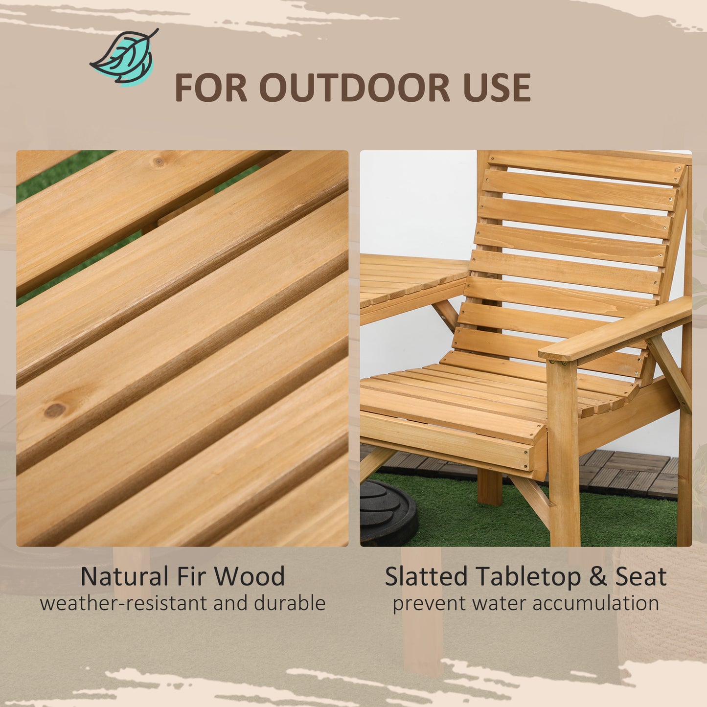 Wooden Garden Love Seat, 2 Seater Jack & Jill Companion Seat