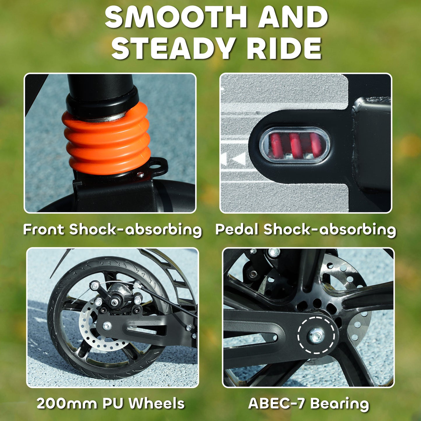 Kids Scooter with Four-Level Adjustable Handlebar, Dual Brake System