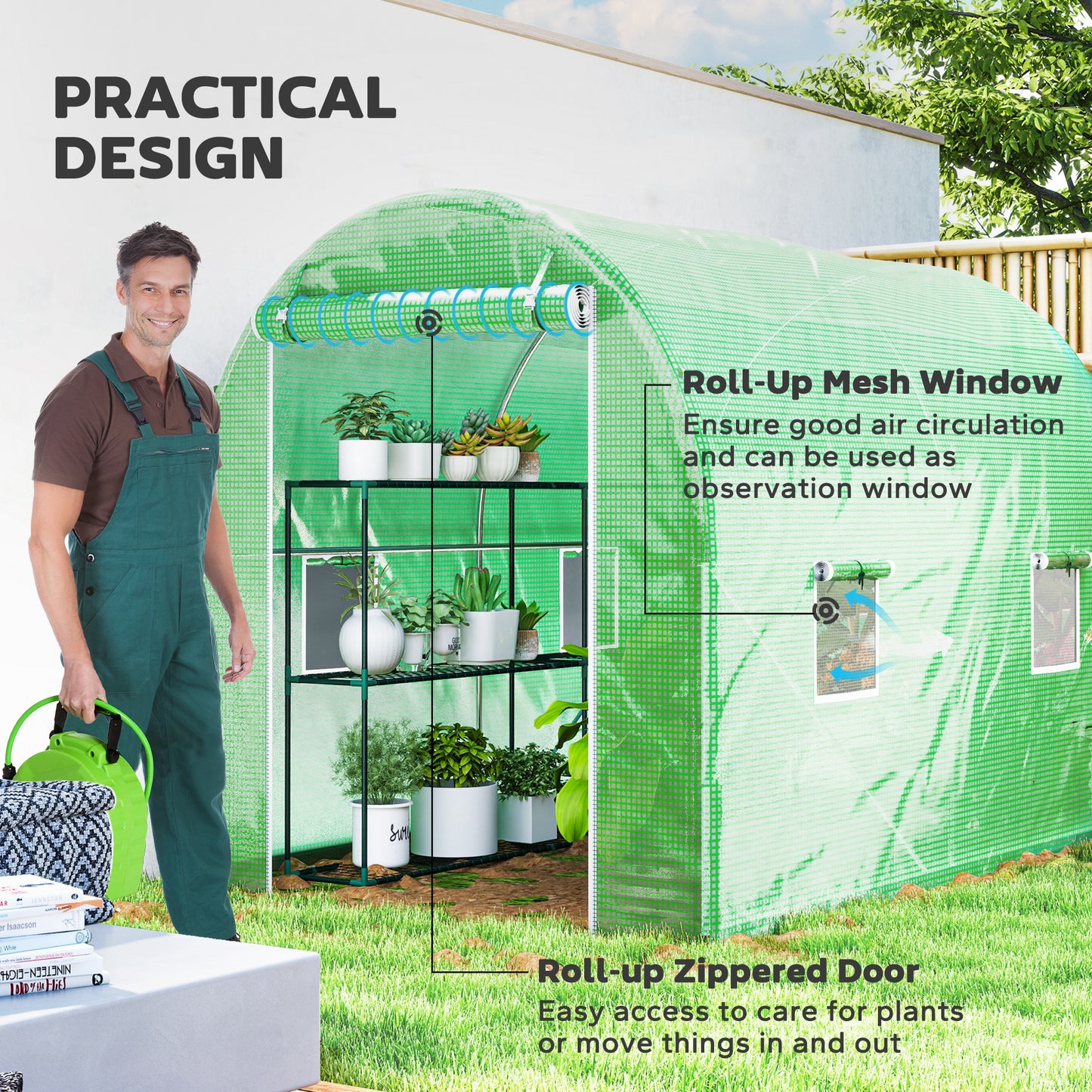300 x 195cm Walk-In Tunnel Greenhouse
