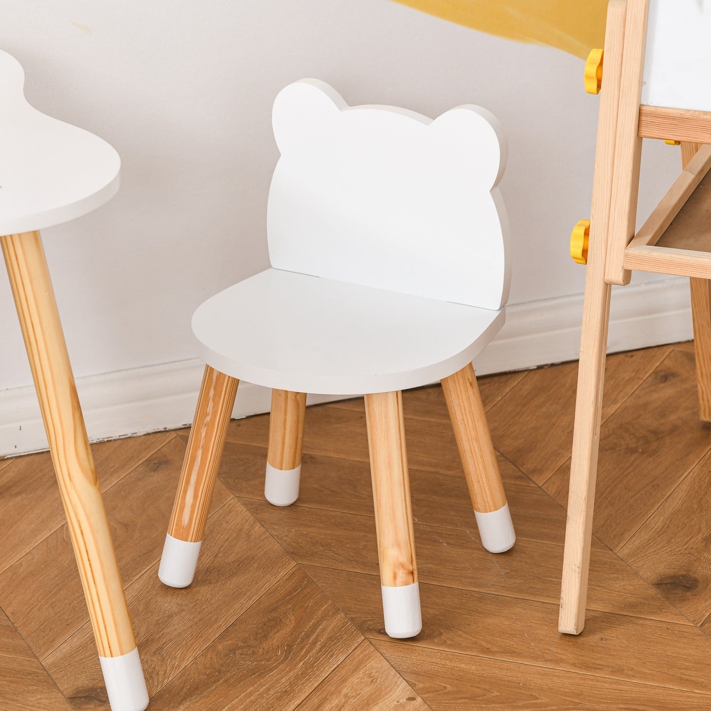 3-Piece Kids Table and Chair Set with 2 Bear-Shaped Chairs