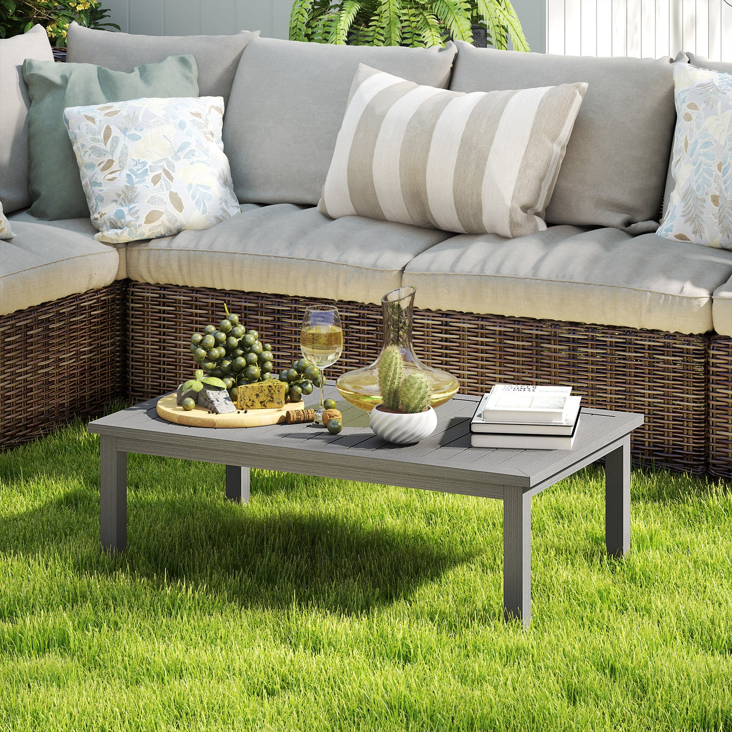 100cm x 60cm Aluminium Outdoor Coffee Table