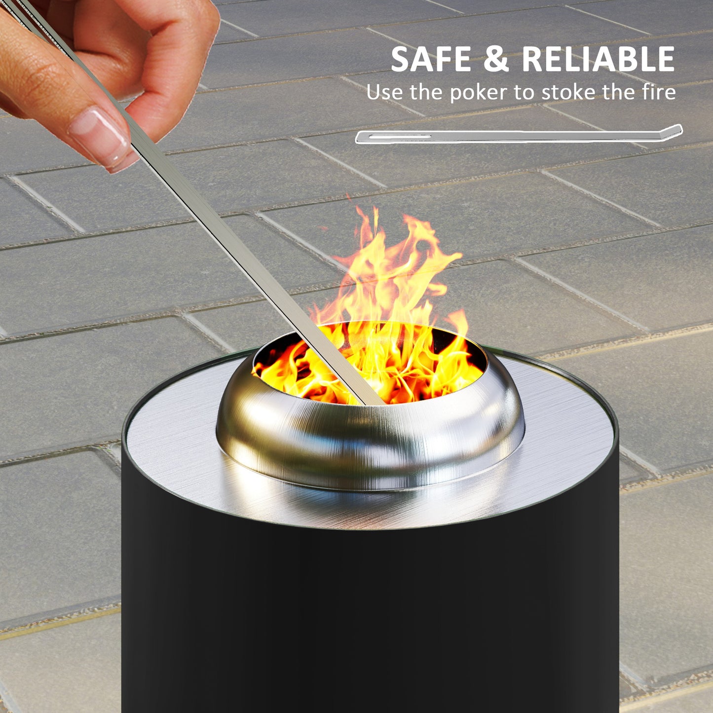 Smokeless Fire Pit, 16 x 16 cm Stainless Steel Portable Wood