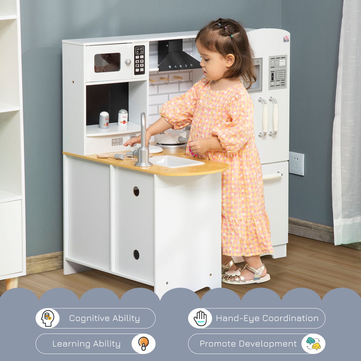Kids Kitchen Playset, Large Pretend Role Play Kitchen