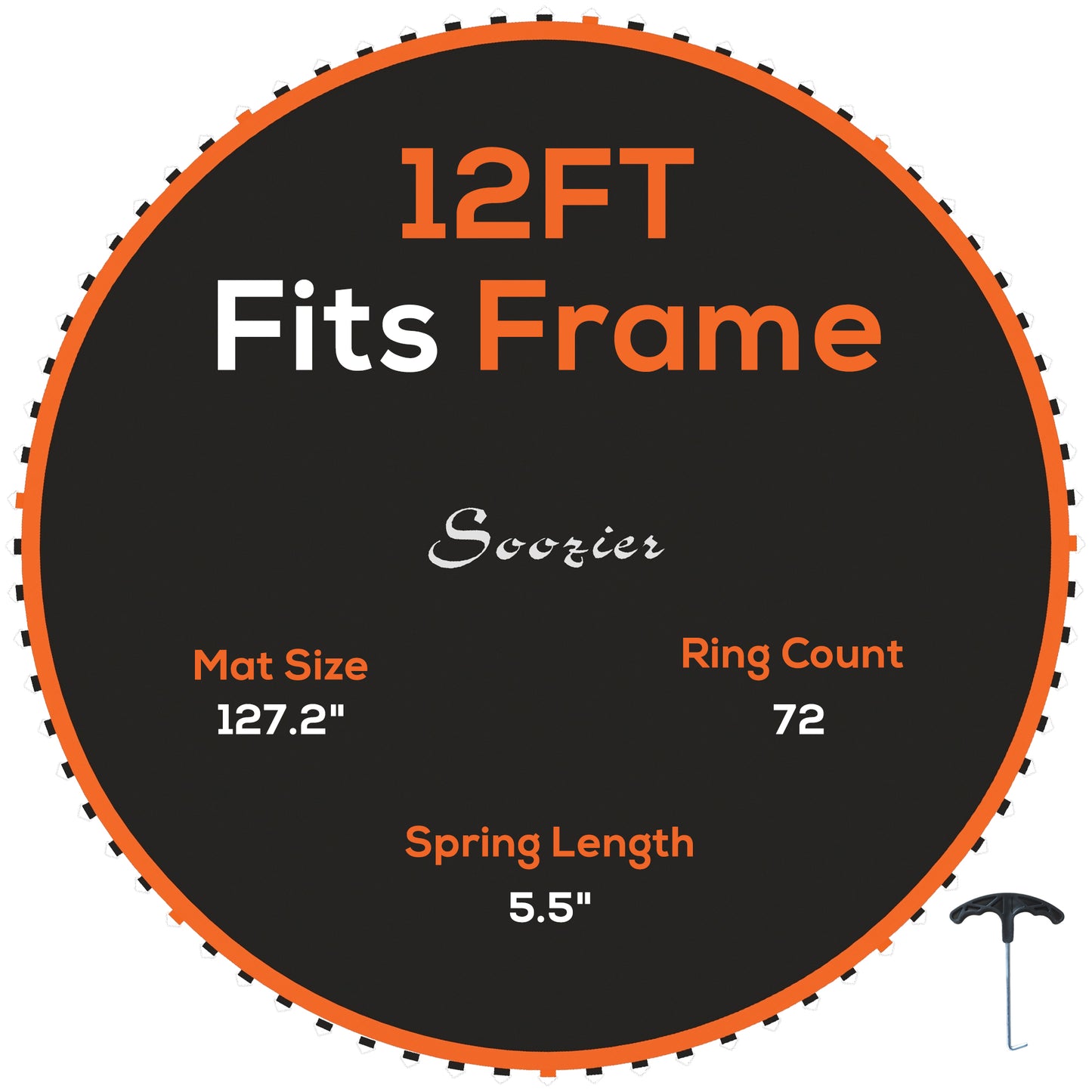 Replacement Trampoline Mat with Spring Pull Tool, 72 V-Hooks