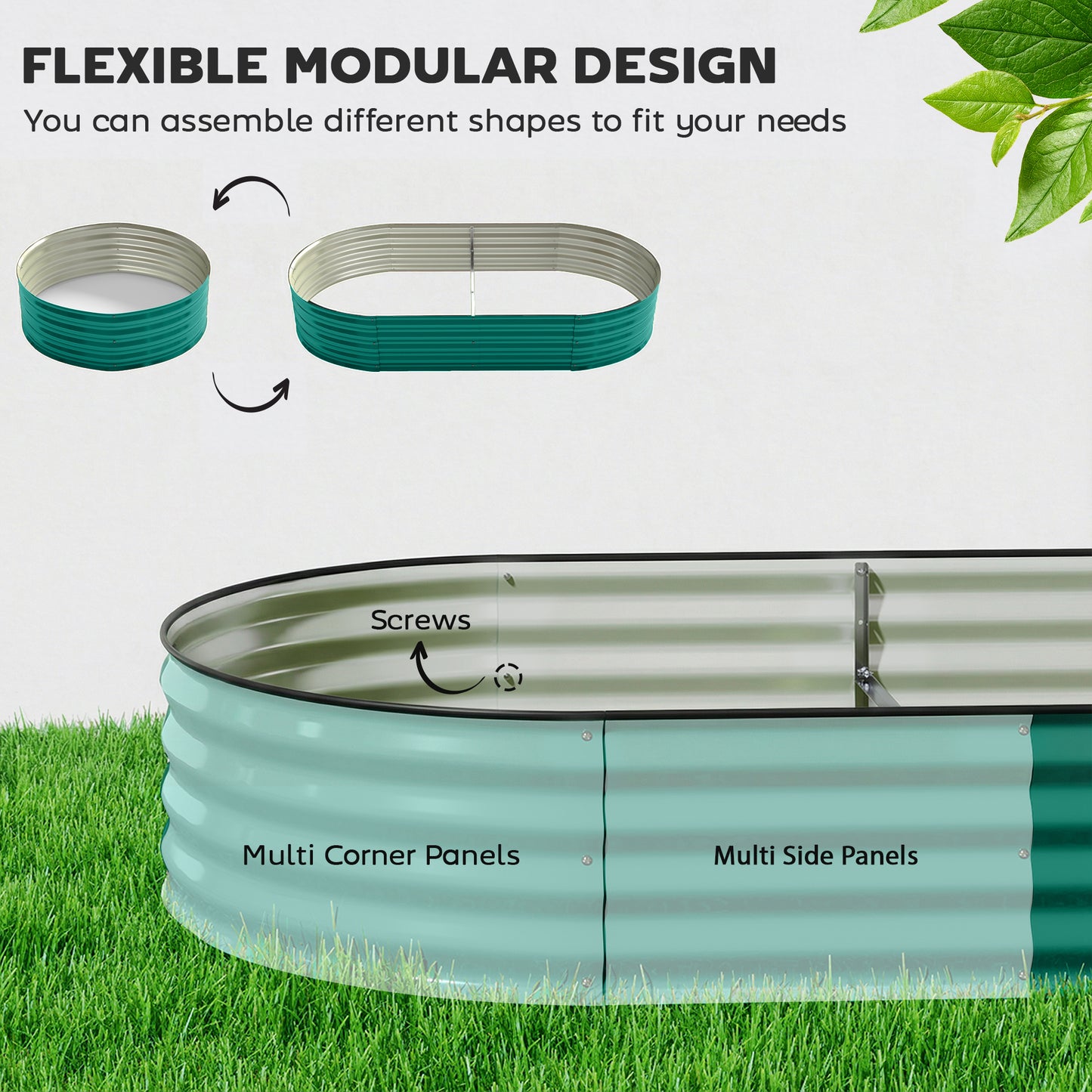 Galvanised Raised Garden Bed, Metal Planter Box with Safety Edging (8)