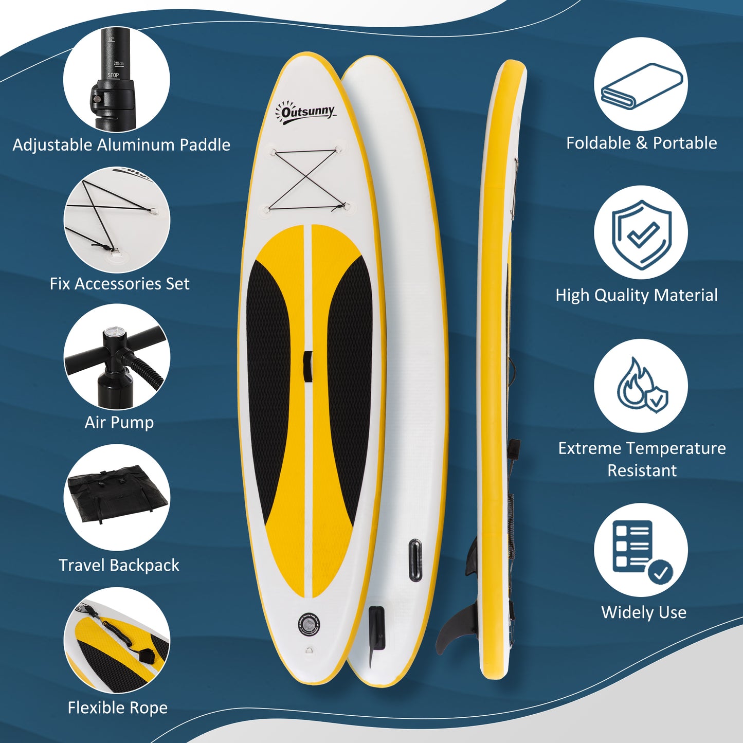 10' x 30" x 6" Inflatable Stand Up Paddle Board