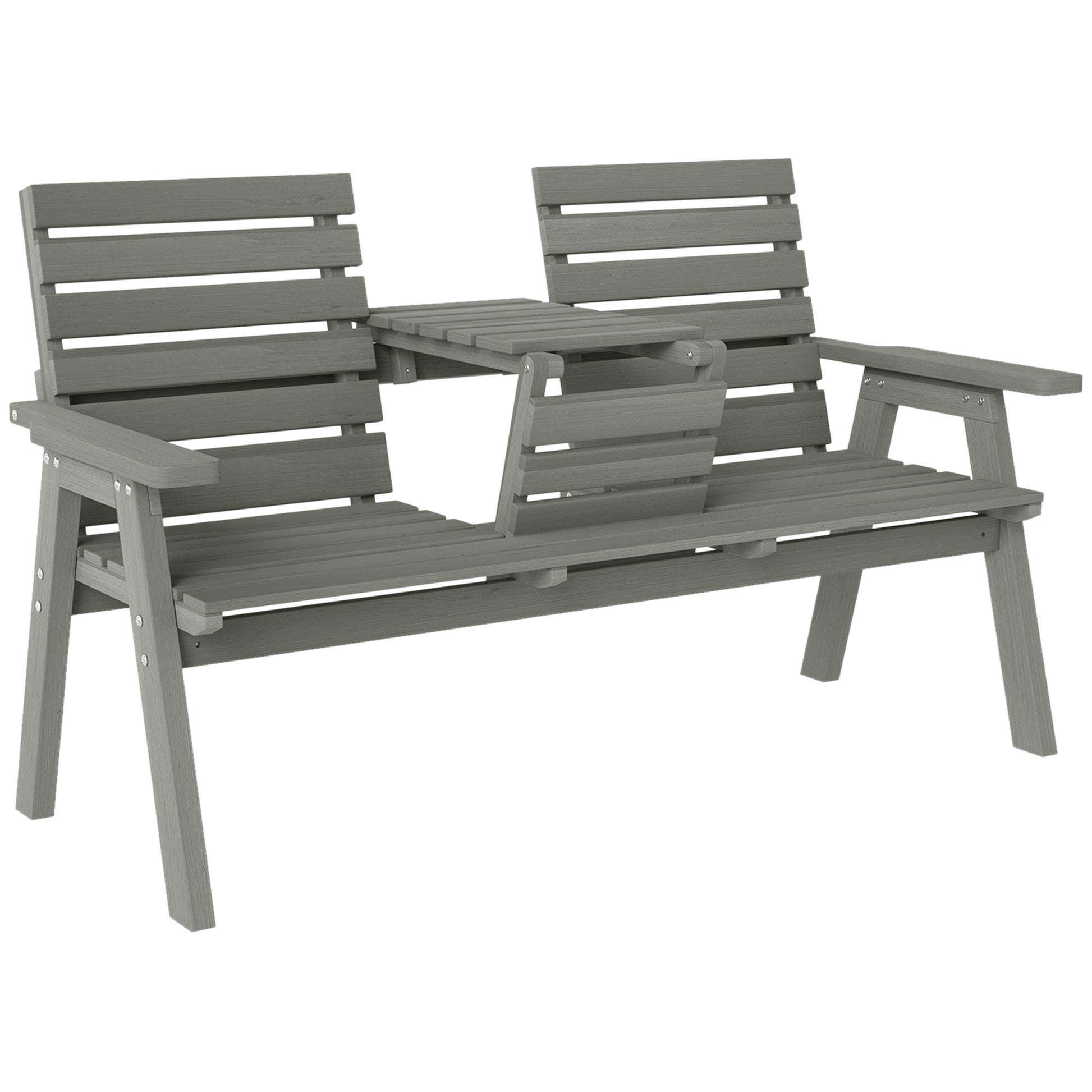Fir Wood Convertible 2 to 3 Seater Outdoor Garden Bench