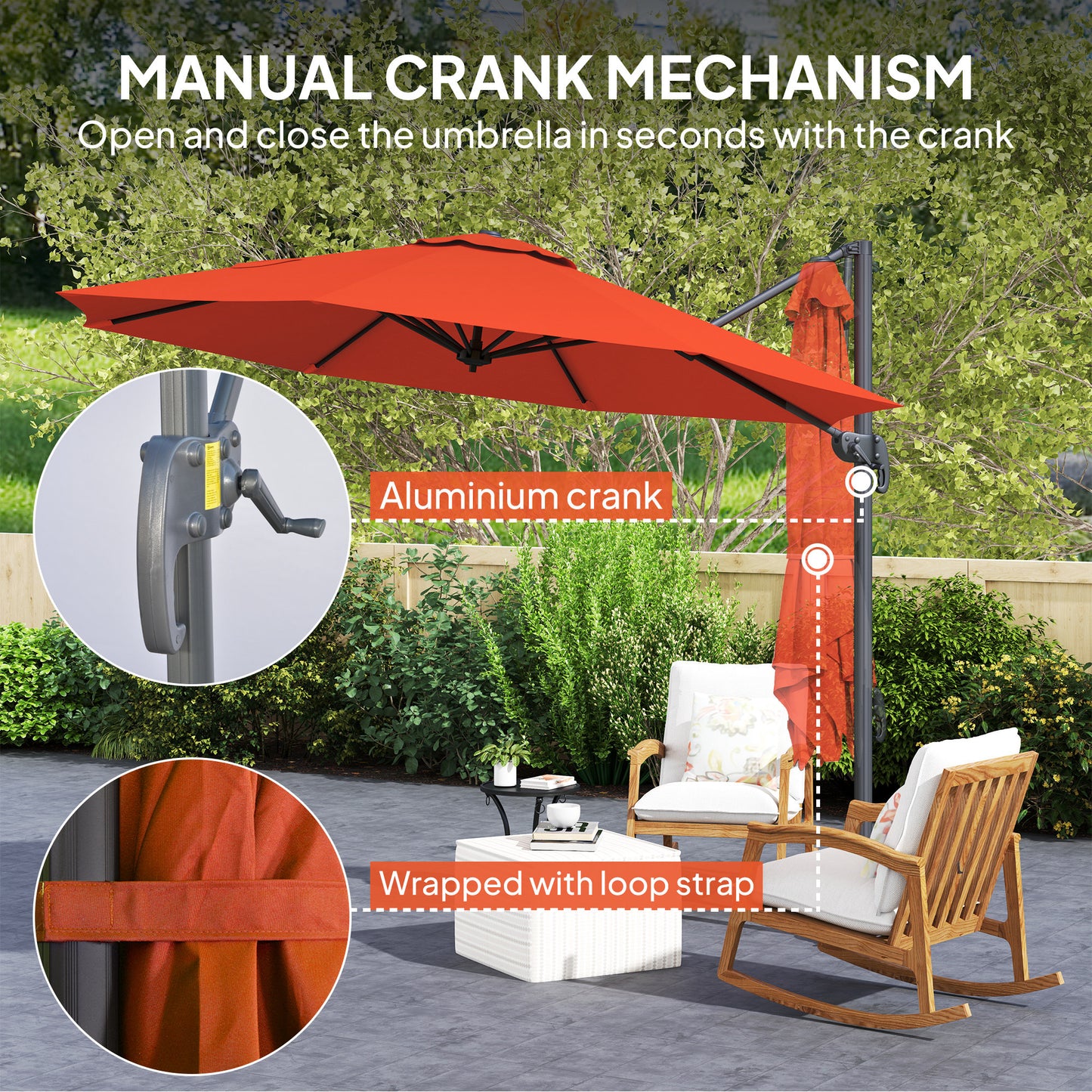 Five-Position Overhanging Parasol