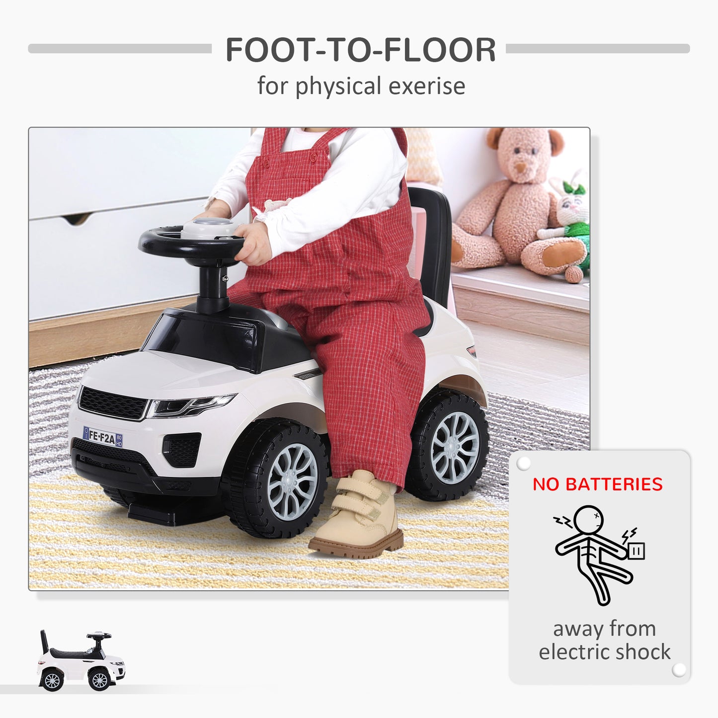 3-in-1 Ride On Car Foot To Floor Slider Toddler w/ Horn Steering