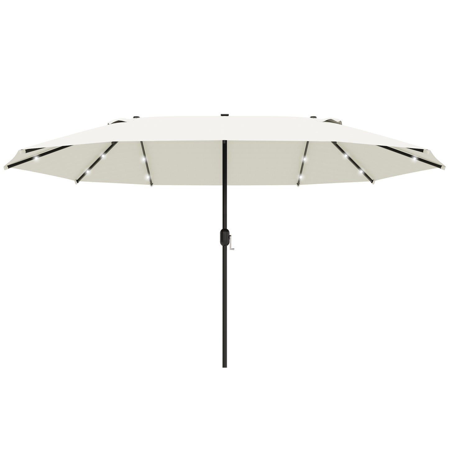 4.4m Double-Sided Sun Umbrella Patio Parasol LED Solar Lights