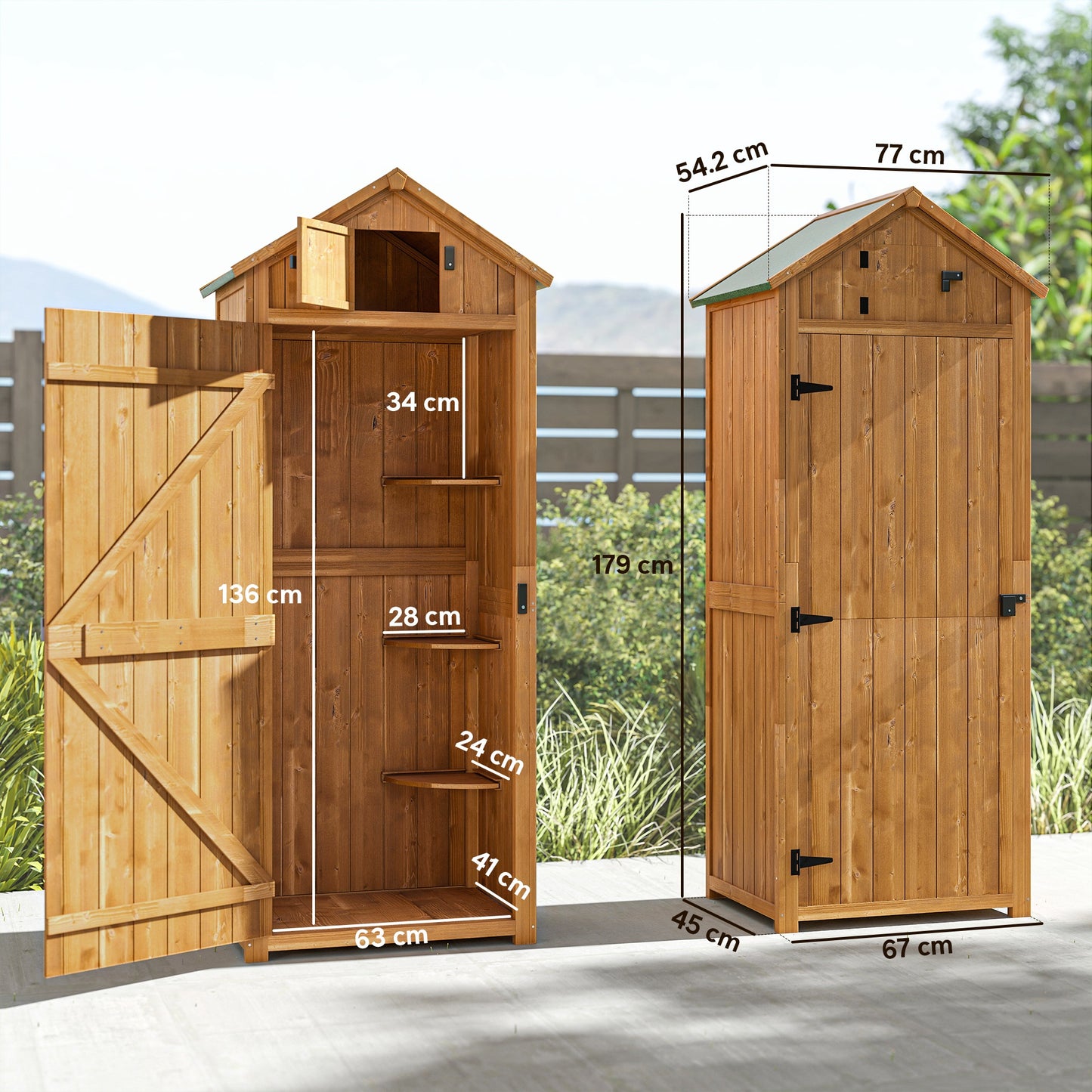 Garden Shed Wood Outdoor Garden Tool Storage Unit