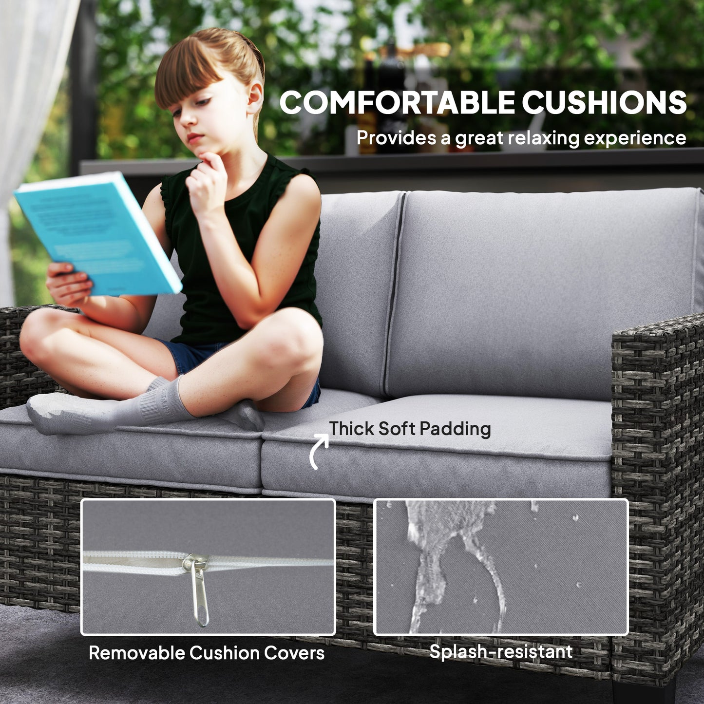 Two-Seater Rattan Outdoor Sofa