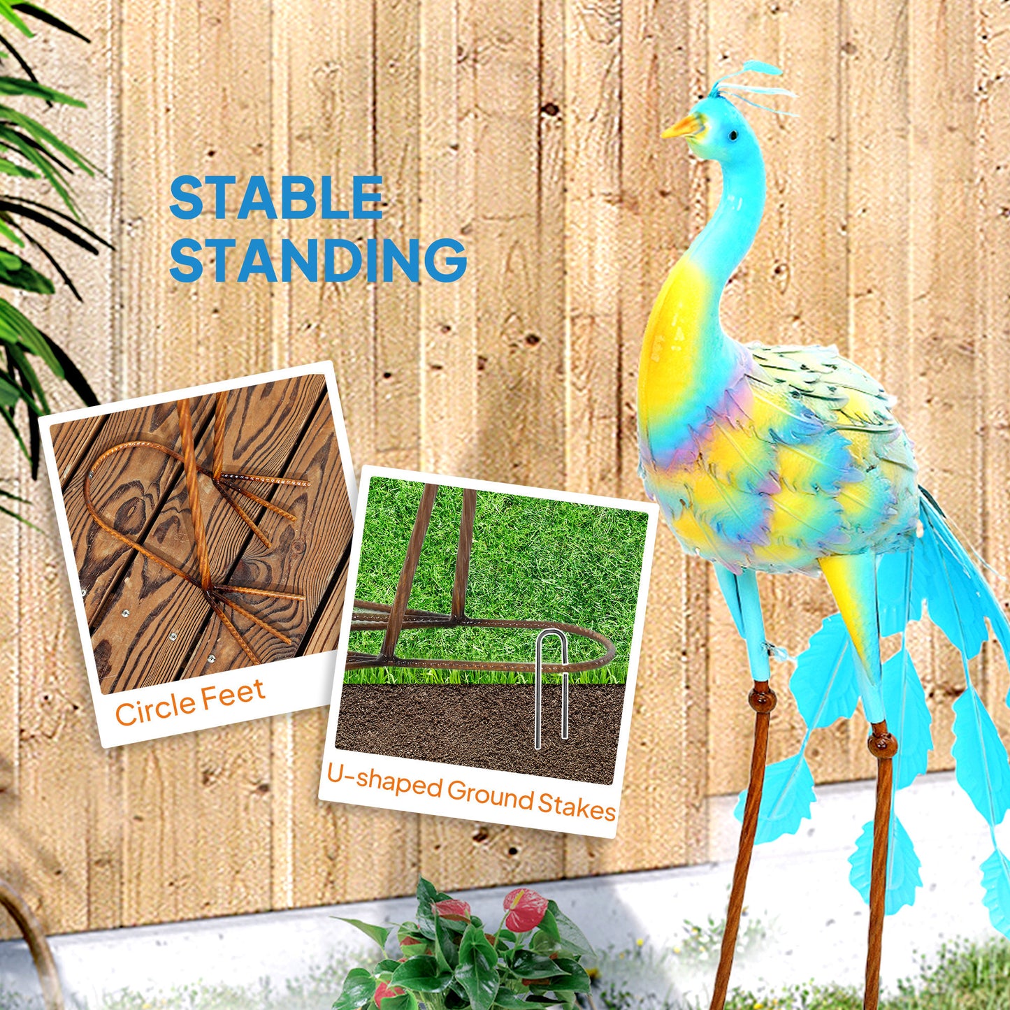 Peacock Garden Statue, Standing Garden Ornament
