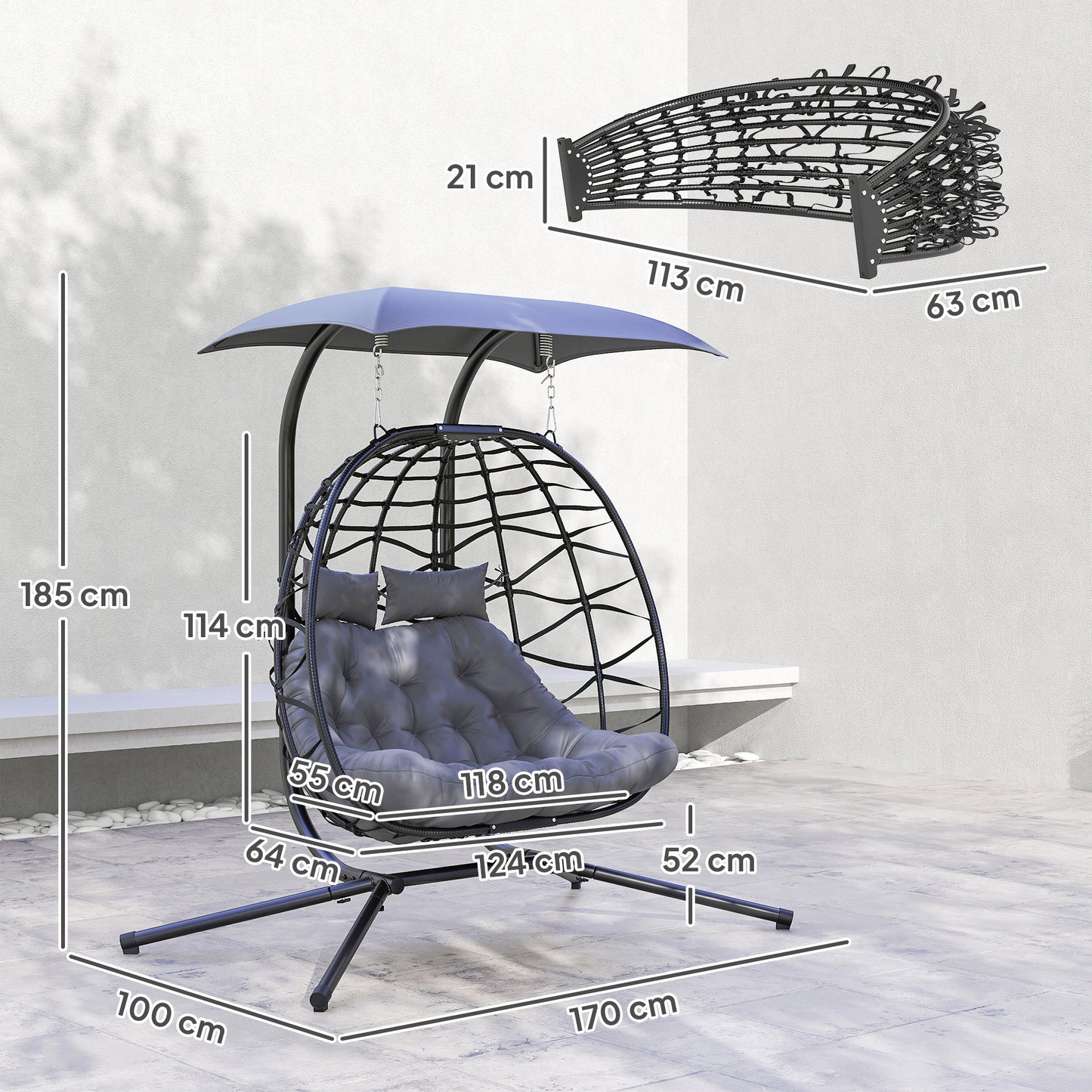 Two-Seater Rattan Egg Chair