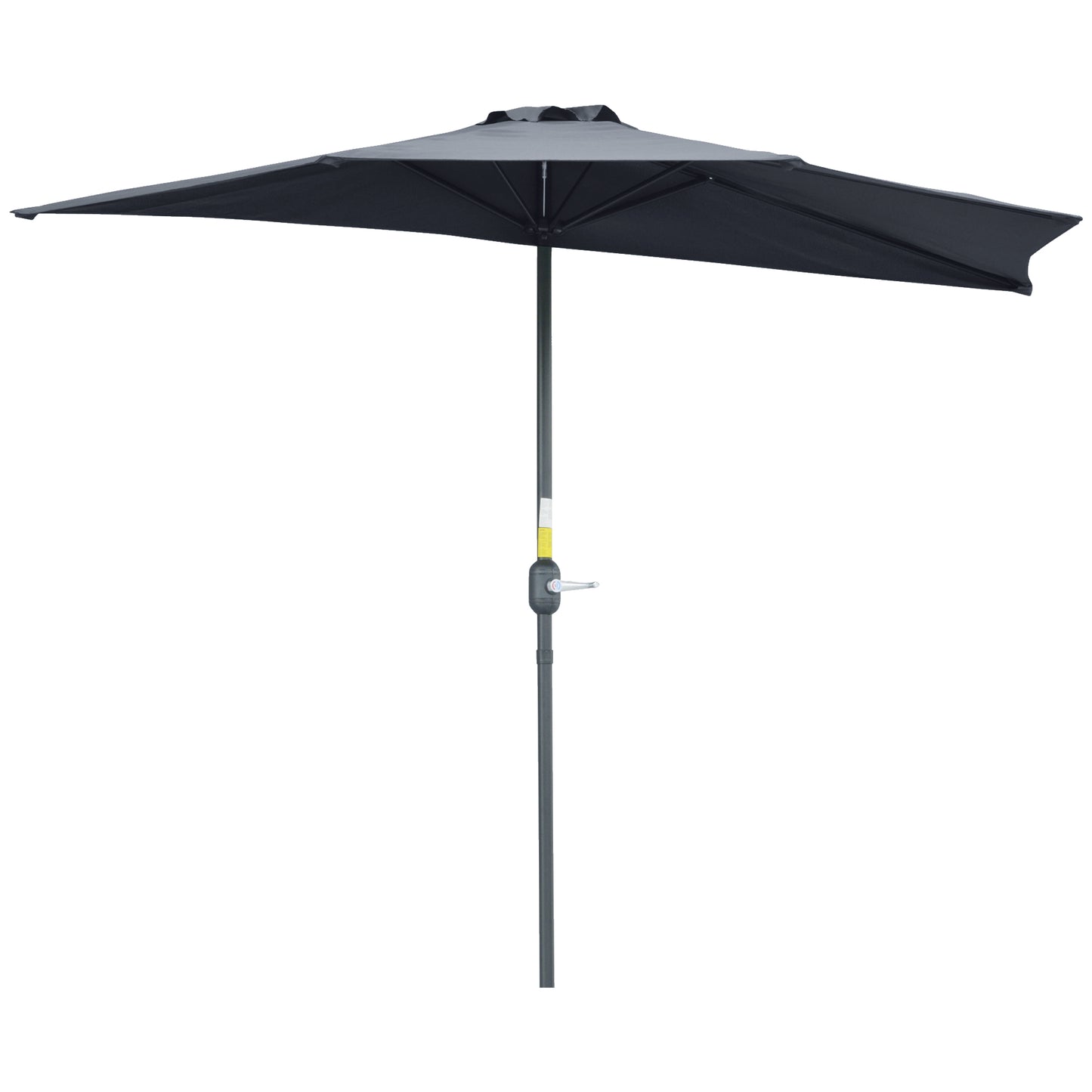 2.7m Garden Half Parasol, Outdoor Balcony Umbrella with 5 Steel Ribs