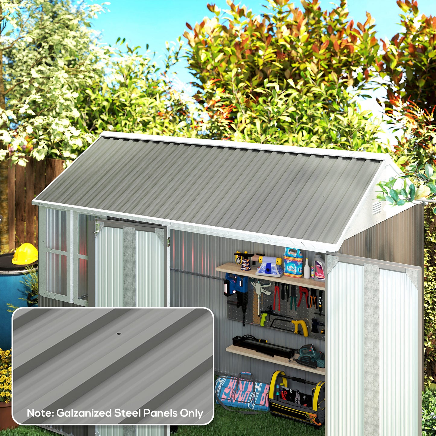 Set of 12 Corrugated Steel Roof Sheet Panels