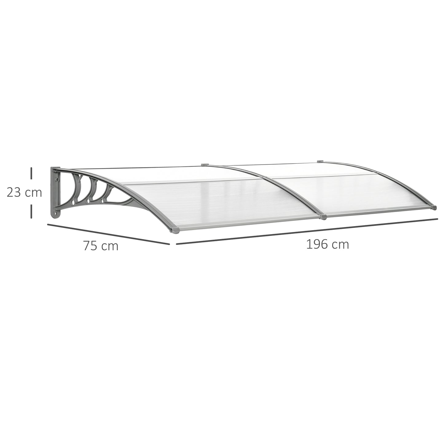 Front Door Canopy Outdoor Awning Aluminium Rigid Plastic (1)
