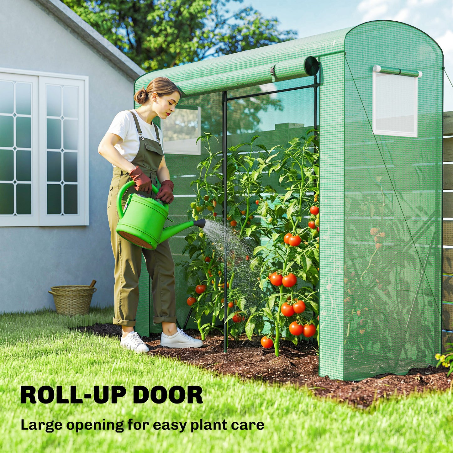 Mini Greenhouse, Garden Tomato Growhouse with Roll-Up Door