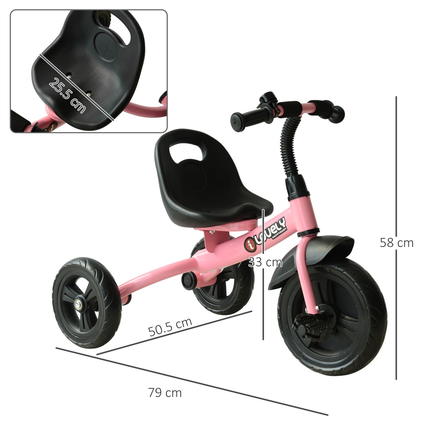 Baby Trike, Toddler Tricycle with Adjustable Seat