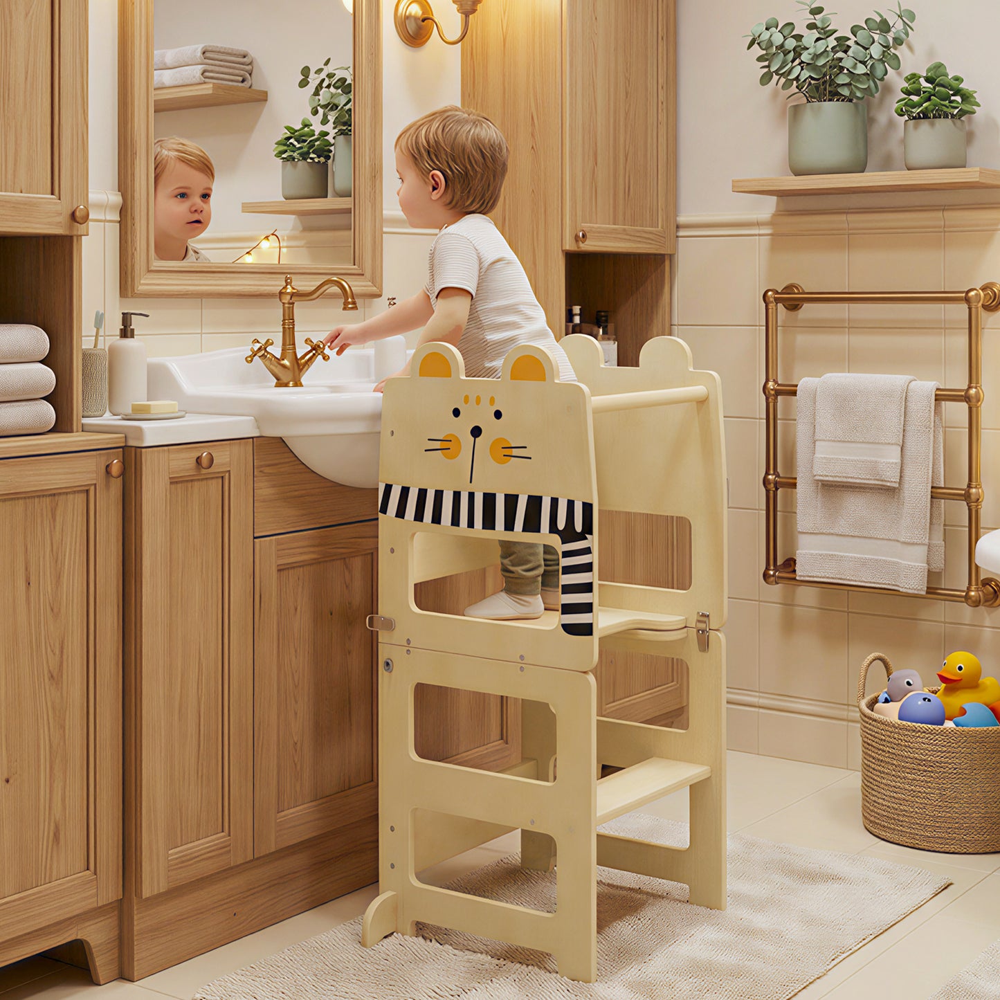 Toddler Step Stool, Standing Tower with Chalkboard
