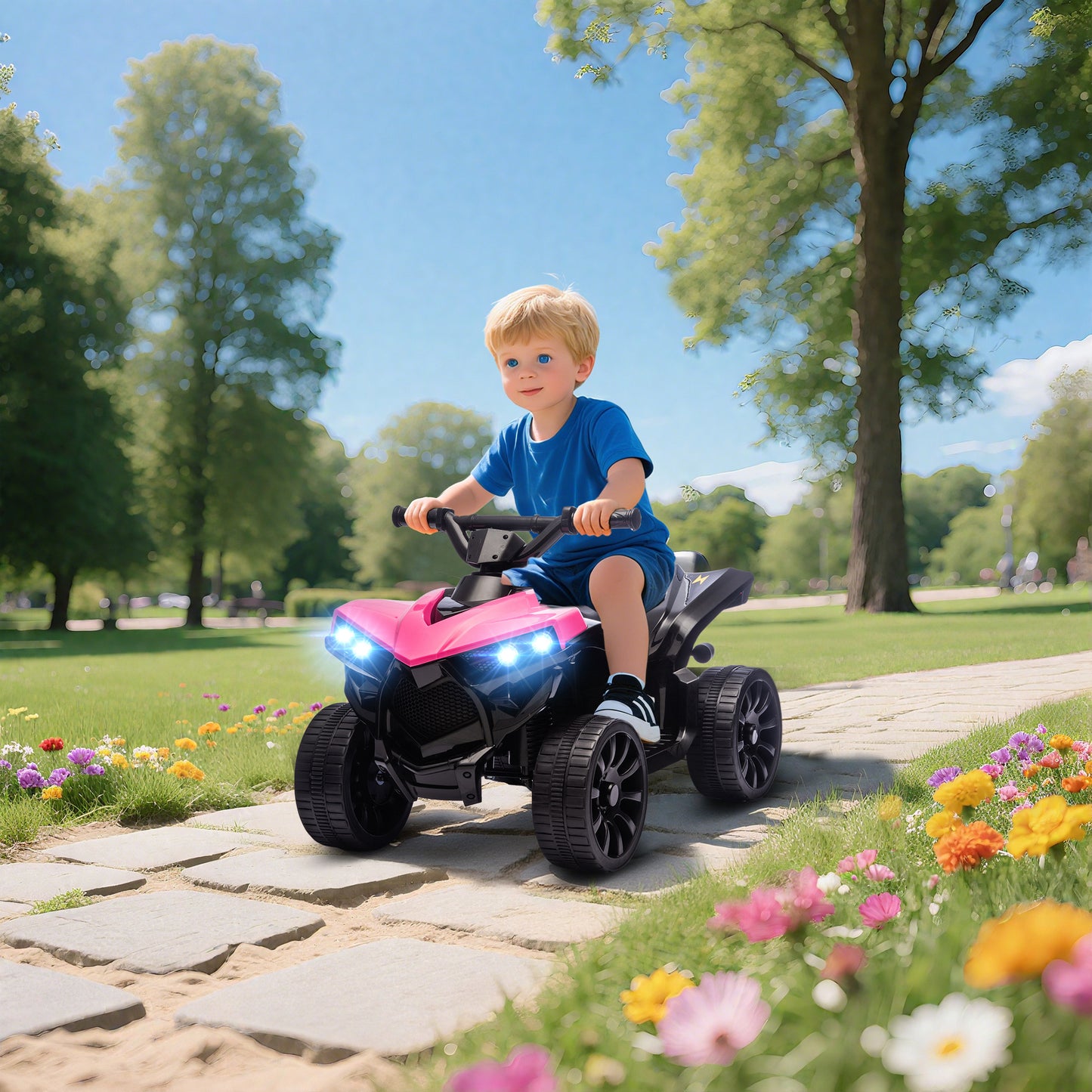 6V Kids ATV, 4 Wheeler Electric Ride on Car with Music